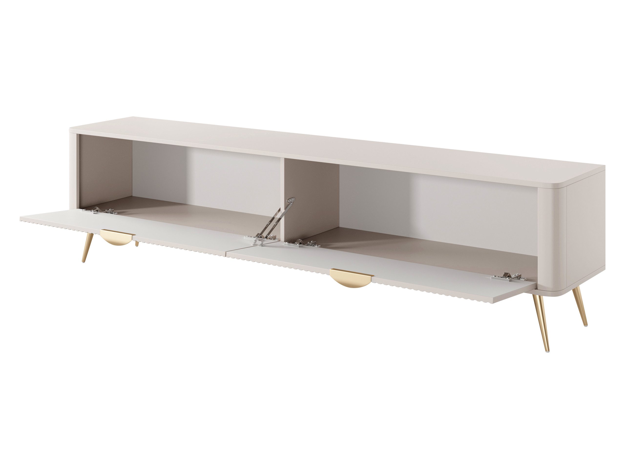 MIRJAN24 Wohnzimmer-Set Lante II, (3er-Set, Regal, TV-Lowboard, Kommode), Metallfüße und Aluminiumgriffe