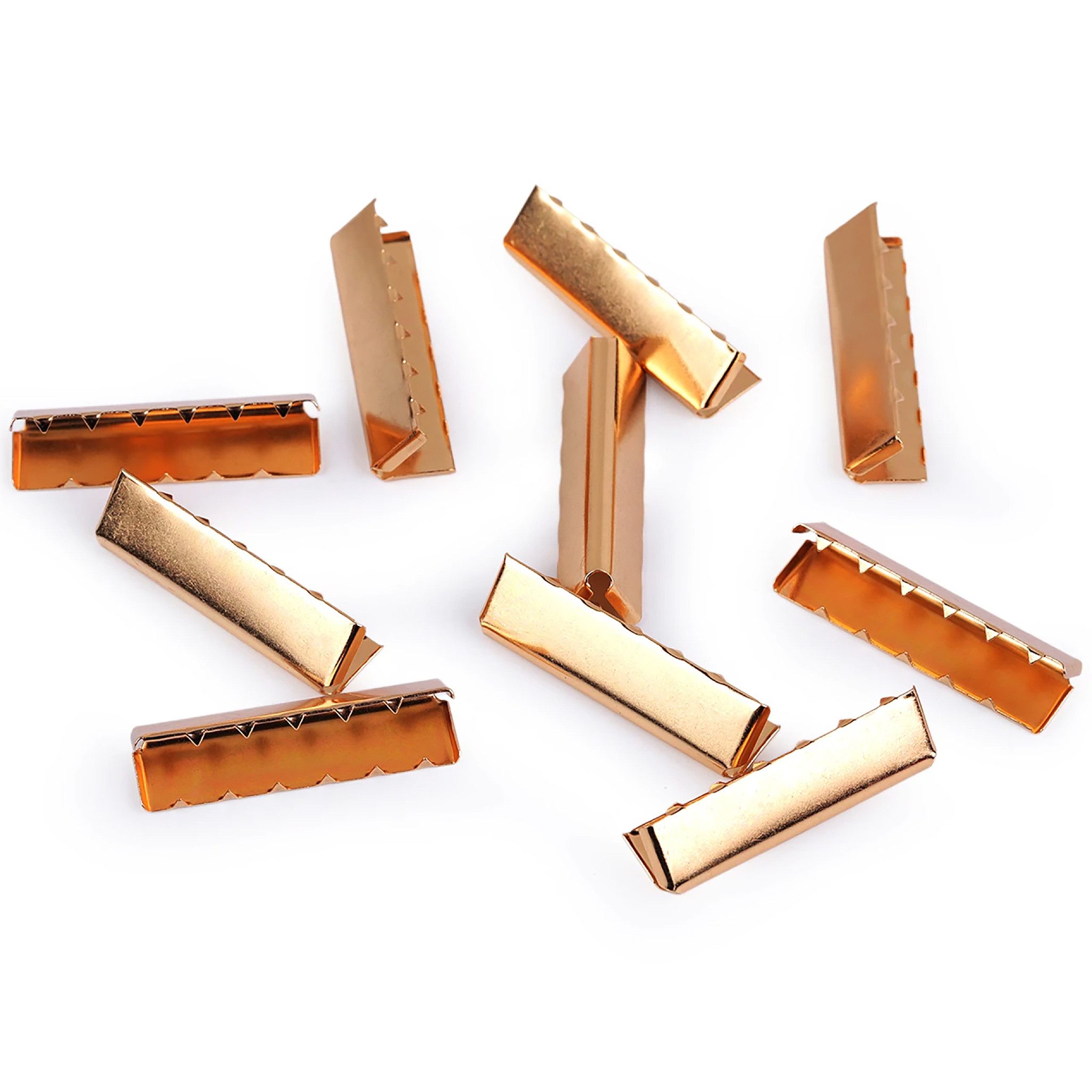 maDDma 10 Endstücke für Gürtel Gurte Bänder Gürtelenden Endkappen Gurtstecker (10 Stück in unterschiedlichen Maßen und Längen, 10-tlg), 12x40mm
