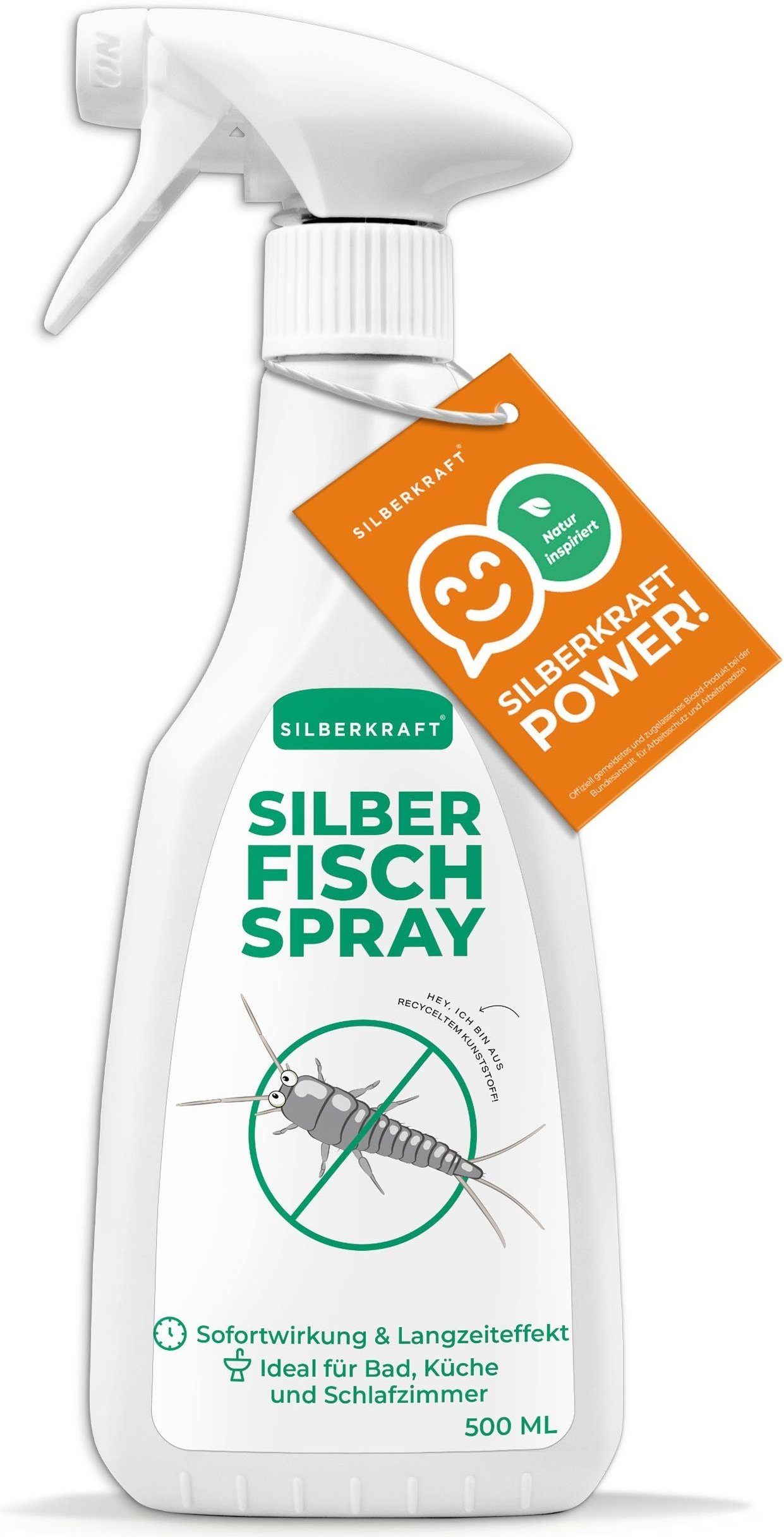 ml, 1-St. 500 - Silberfische / Silberkraft Papierfische bekämpfen, Insektenspray Silberfischspray