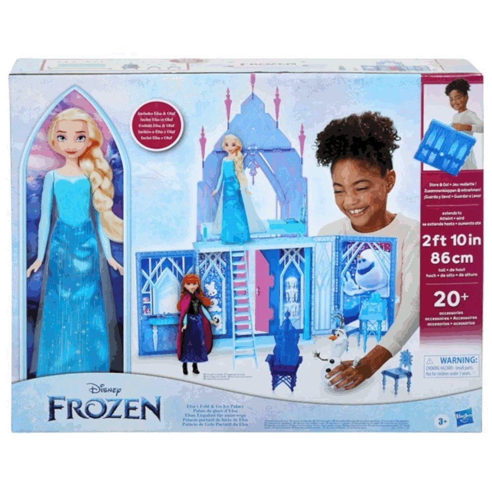 Hasbro Puppenhaus Disney Prinzessinen Die Eiskönigin 2 Elsas Eispalast für  unterwegs, Schloss-Spielset für Kinder ab 3 Jahren