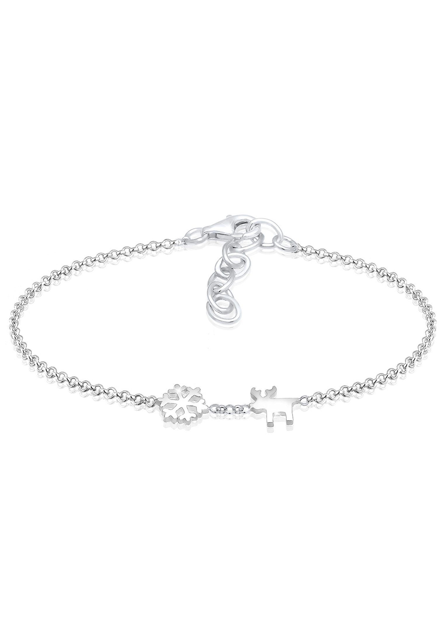 Elli Armband Schneeflocke Elch Rentier Winter Trend 925 Silber (kein Set, 1-tlg), Hirsch