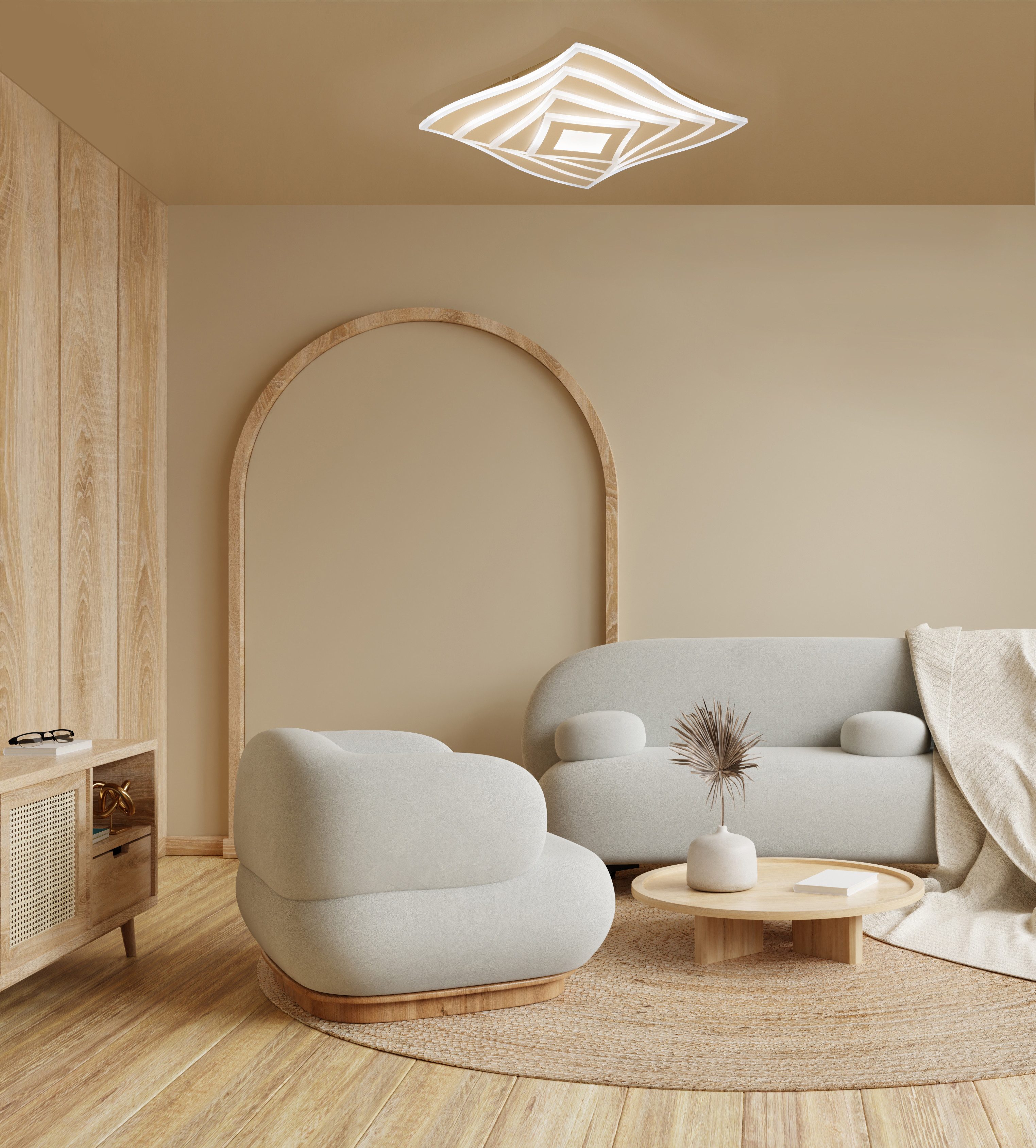 FISCHER & HONSEL Deckenleuchte Hero, Dimmfunktion, LED wechselbar, Farbtemperatur stufenlos einstellbar