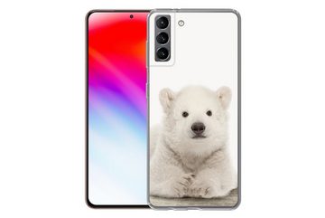 MuchoWow Handyhülle Eisbär - Tiere - Kinder - Weiß - Jungen - Mädchen, Phone Case, Handyhülle Samsung Galaxy S21 Plus, Silikon, Schutzhülle