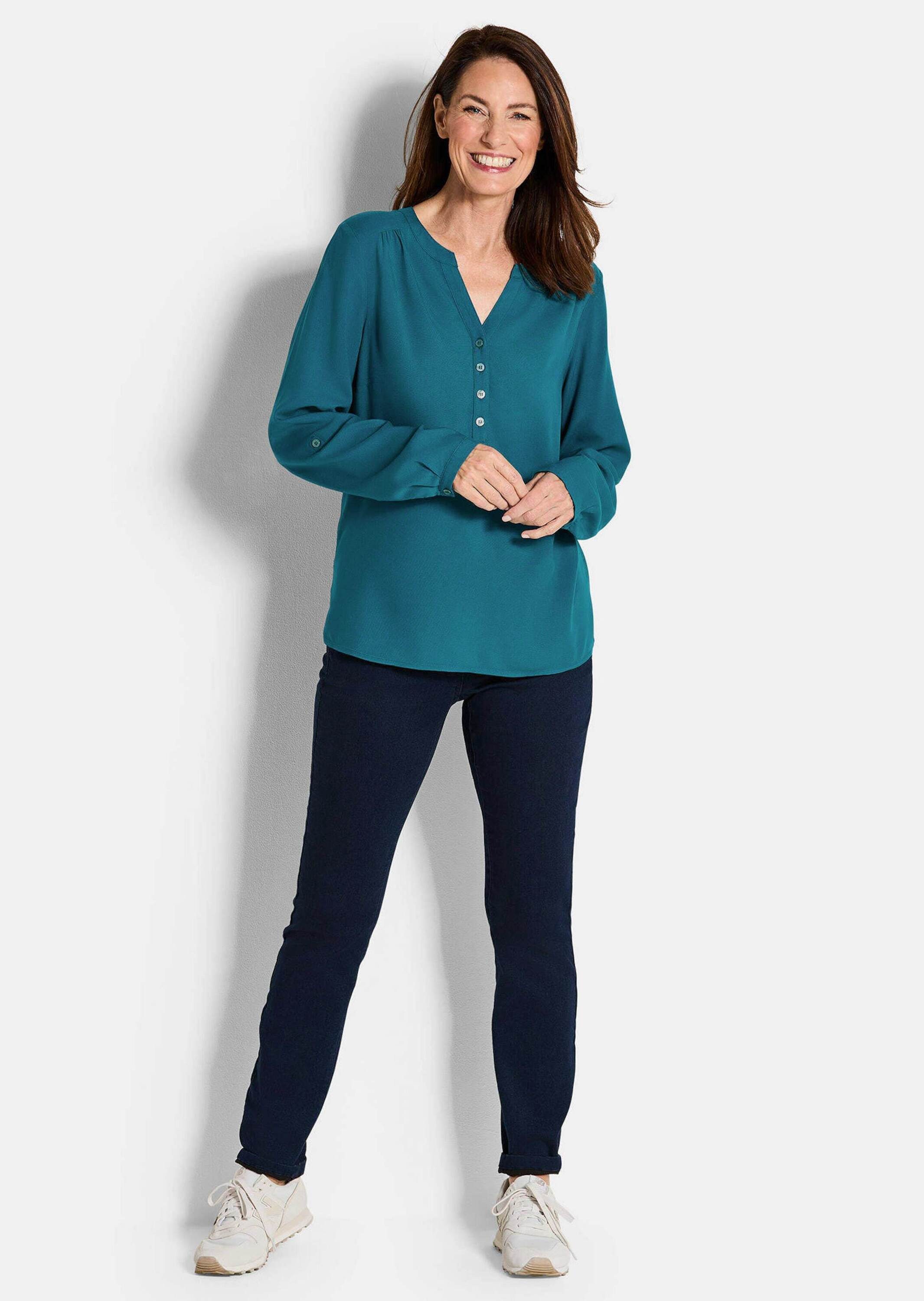 GOLDNER Schlupfbluse Elegante Viskosebluse mit V-Ausschnitt Luftige Bluse m günstig online kaufen