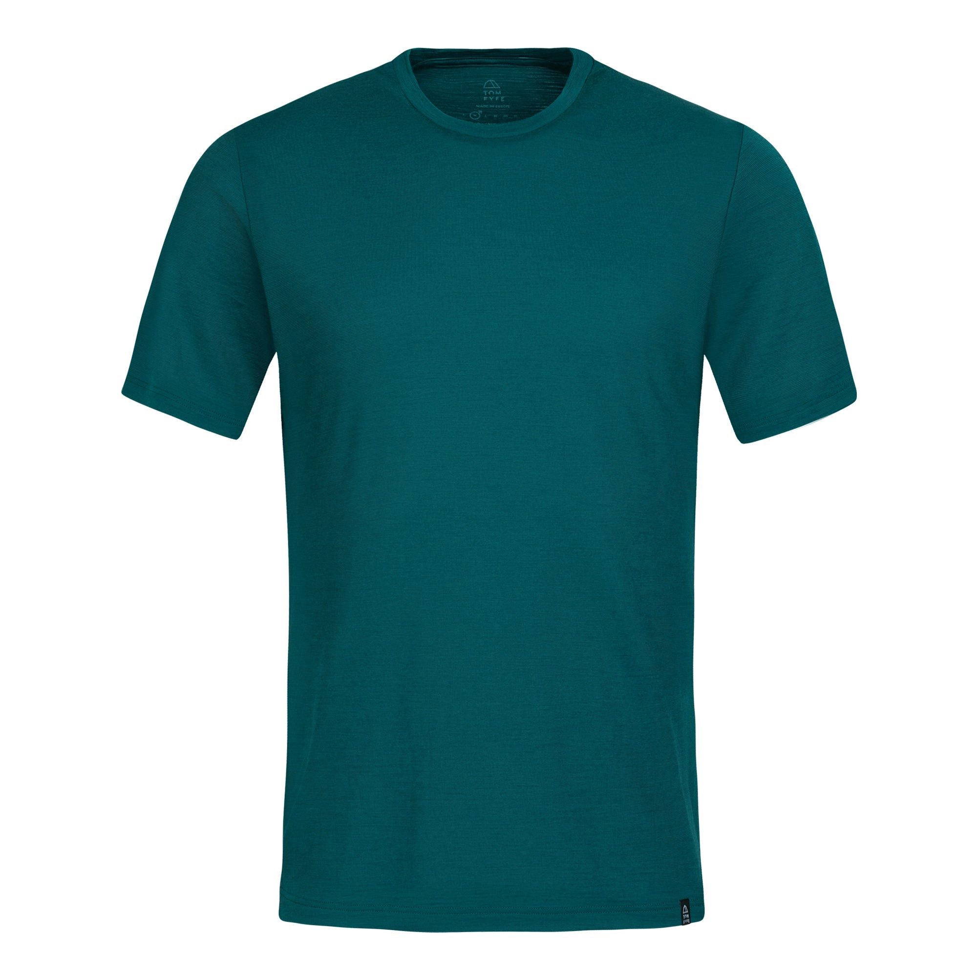Tom Fyfe T-Shirt TOM FYFE Merino T-Shirt Slim Fit Herren Deep Teal / L