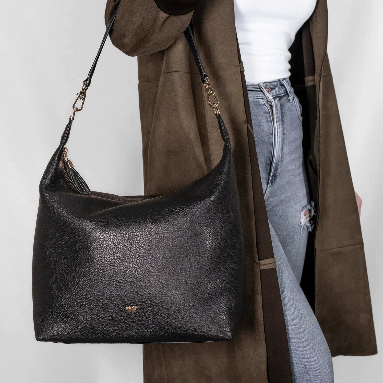 Braun Büffel Handtasche ALESSIA Hobo Bag mud