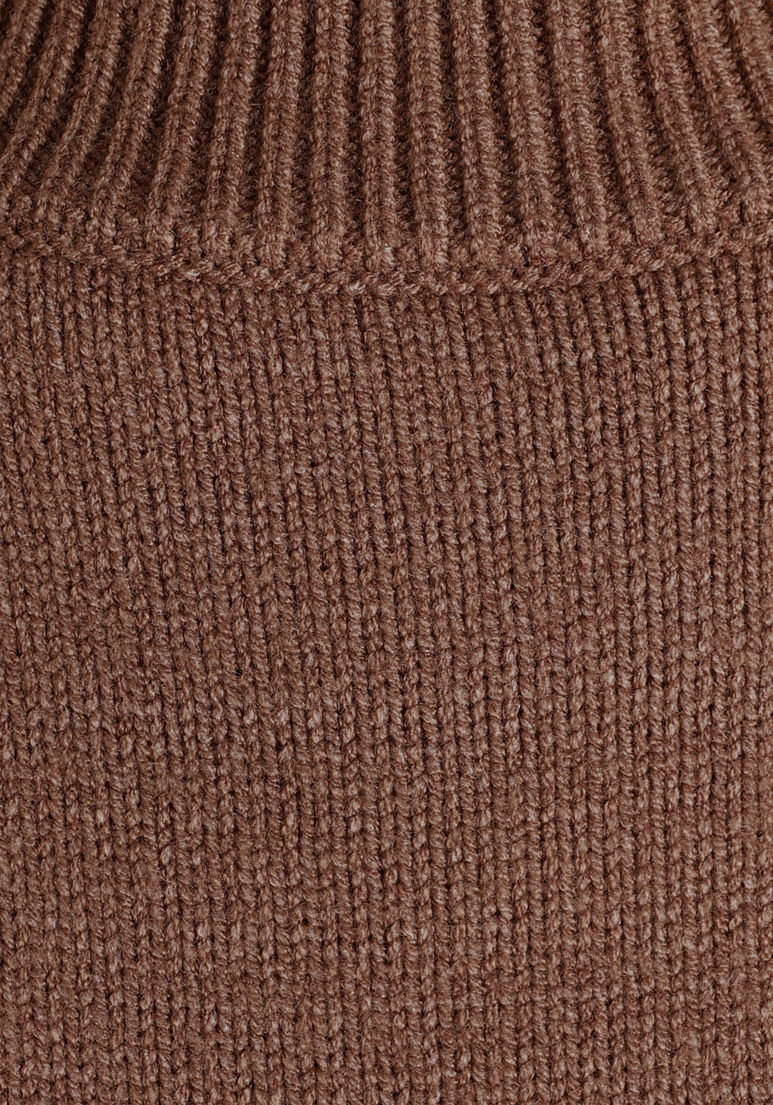 Laura Scott Strickkleid mit Stehkragen und Zierknöpfen