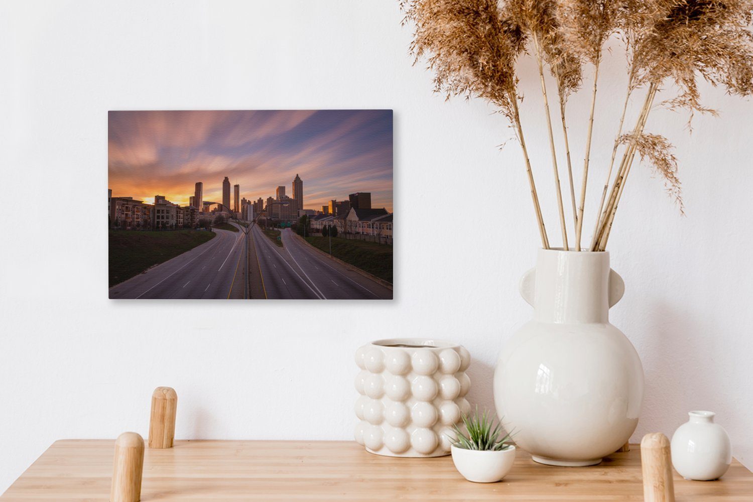 Leinwandbilder, Stadt - - Atlanta Wandbild Sonne, St), Wanddeko, 30x20 Aufhängefertig, (1 Leinwandbild cm OneMillionCanvasses®