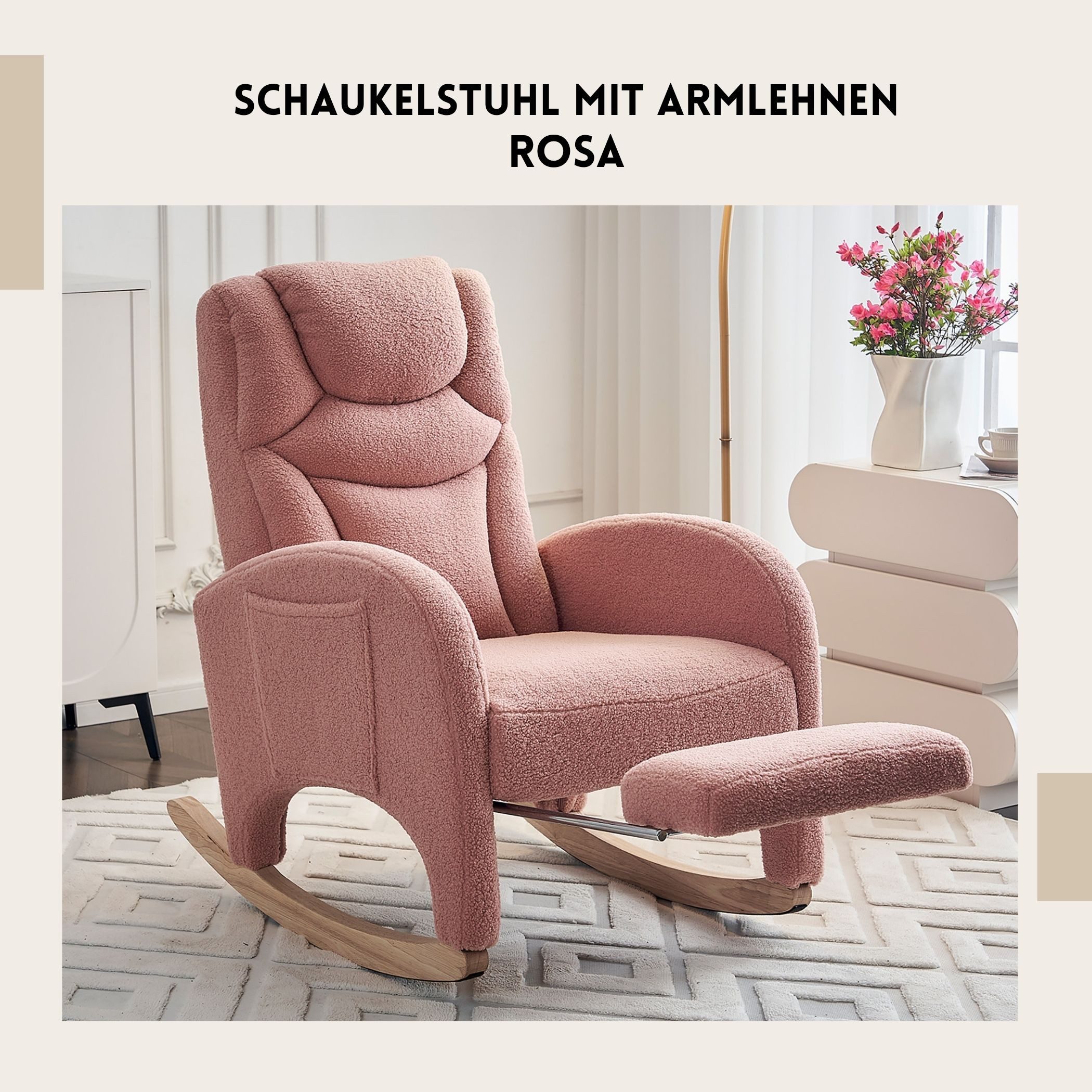SeedWave Schaukelstuhl mit Armlehnen, Weicher Teddy-Fleece, günstig online kaufen