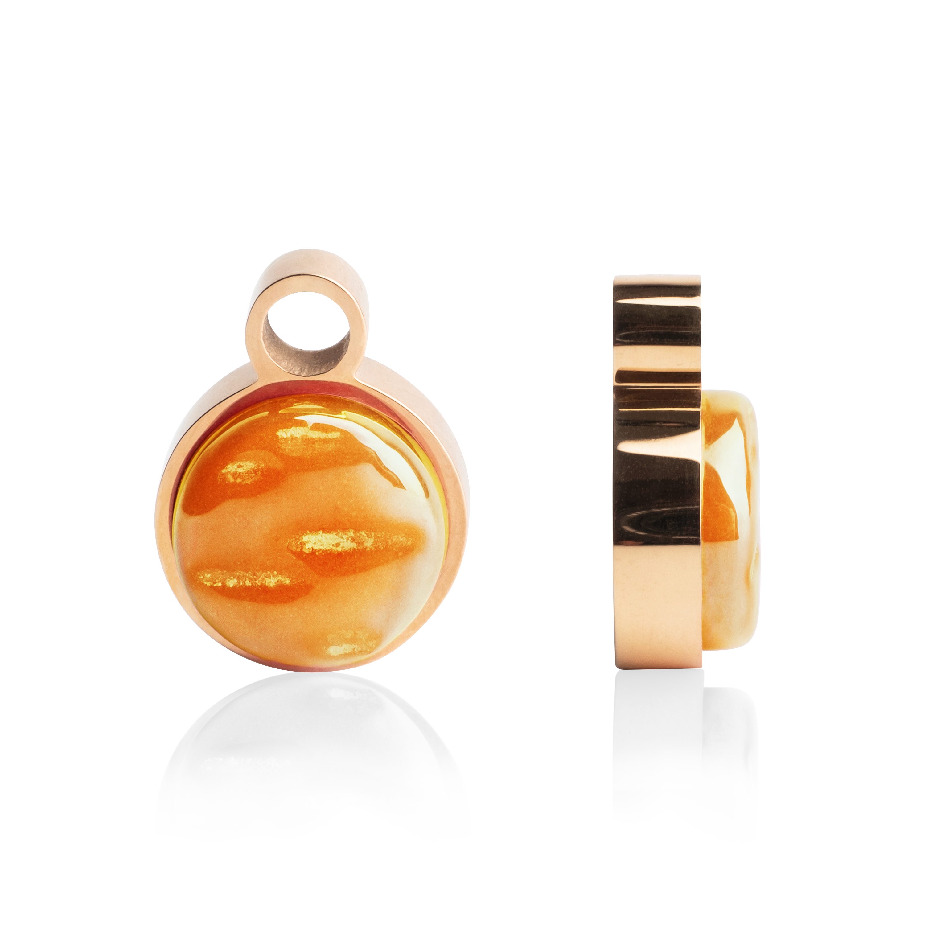 ALEXASCHA Runder Anhänger Anhänger für Creolen mit 2mm ⌀ • Mix & Match Perlmutt Charms aus Glas