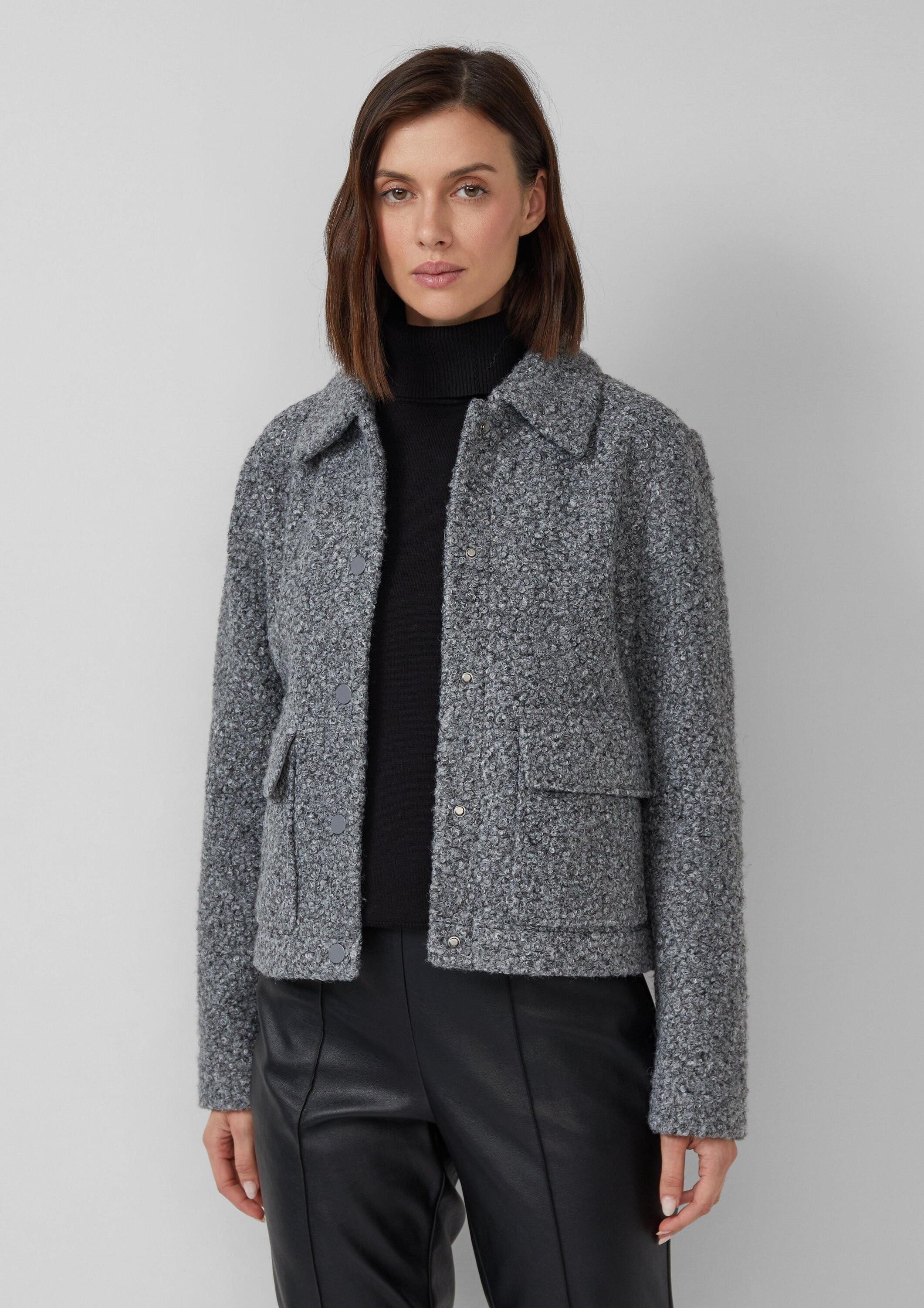 s.Oliver Funktionsjacke Indoor-Jacke Kurze Jacke mit Hemdkragen und Druckkn günstig online kaufen