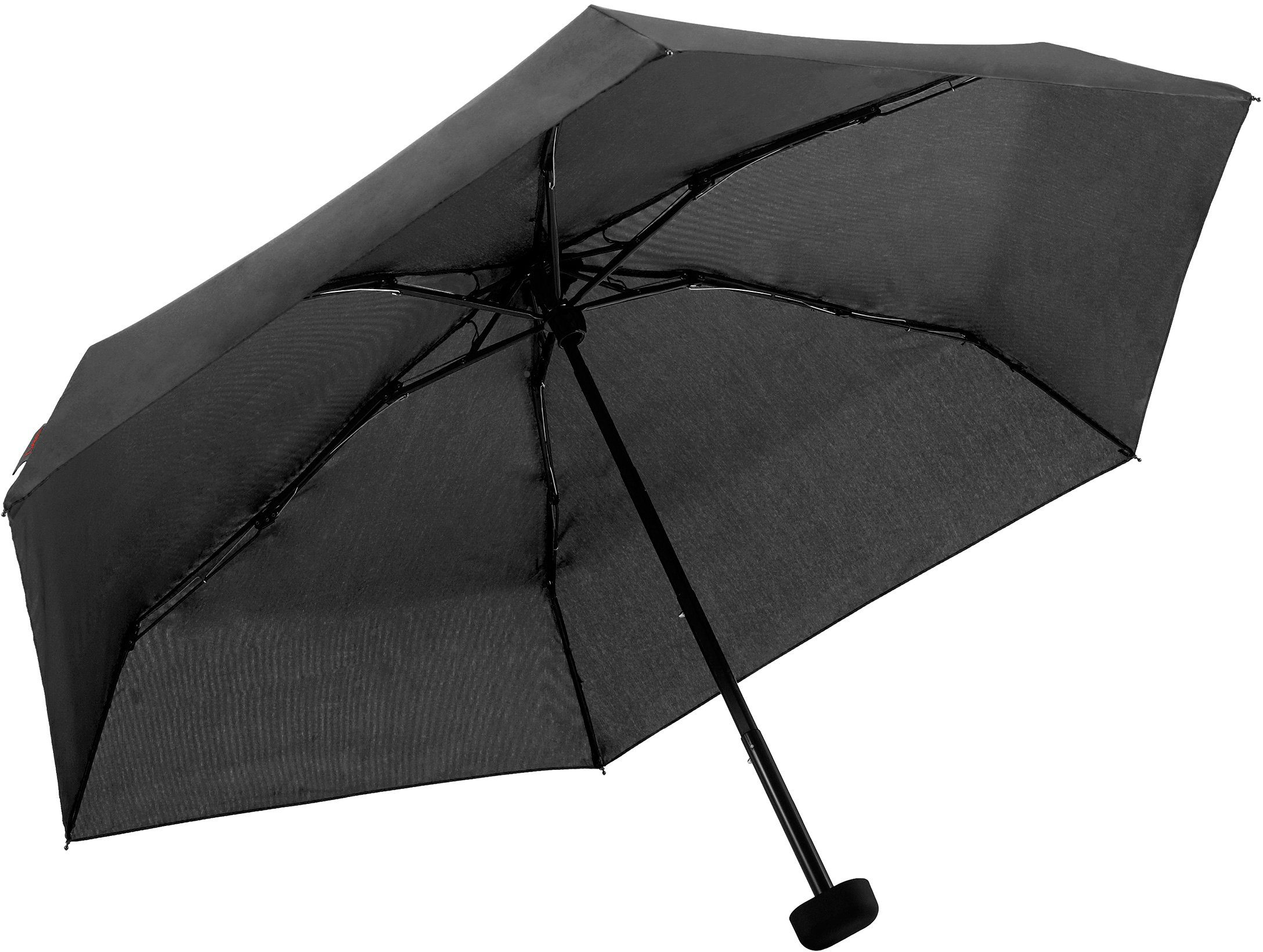 schwarz, EuroSCHIRM® Taschenregenschirm und extra kurz Dainty, flach