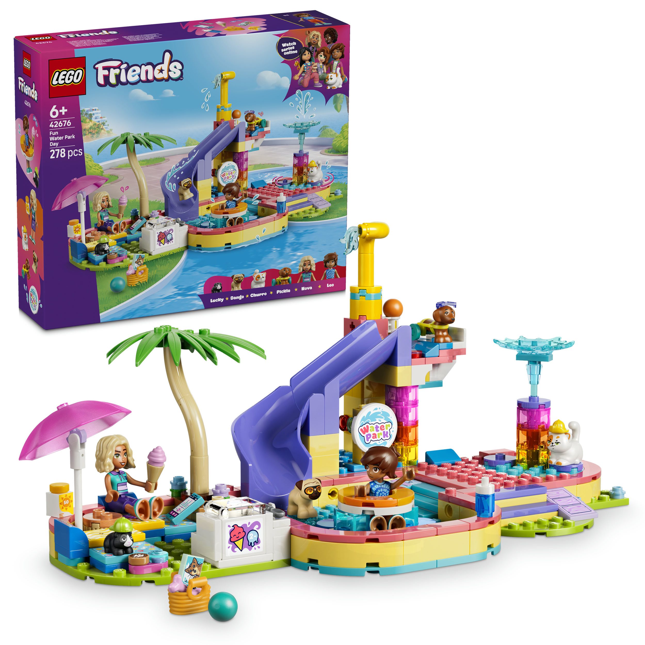 LEGO® Lustiger Tag im Wasserpark (42676), LEGO Friends Konstruktionsspielsteine, (278 St), Made in Europe