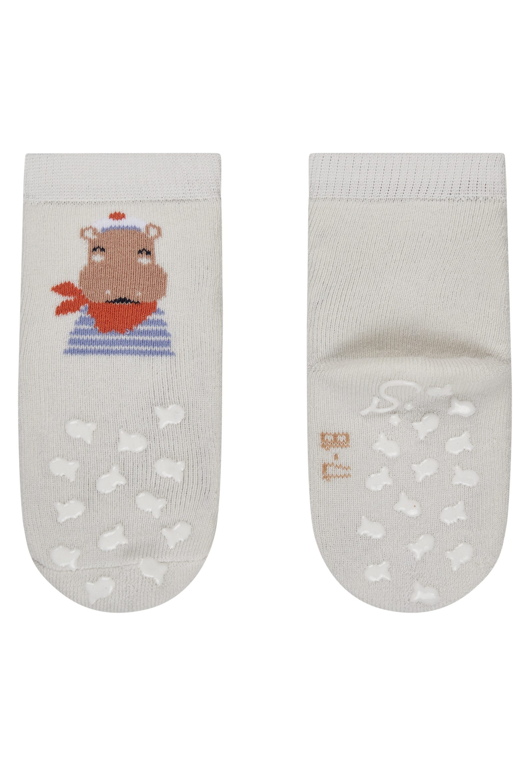 Sterntaler® Basicsocken ABS Krabbelsocken 2er-Pack Hippo (2-Paar, 2er-Pack) Krabbelsocken 2er-Pack, Hippo & Anker, ABS rutschfest, warm & weich