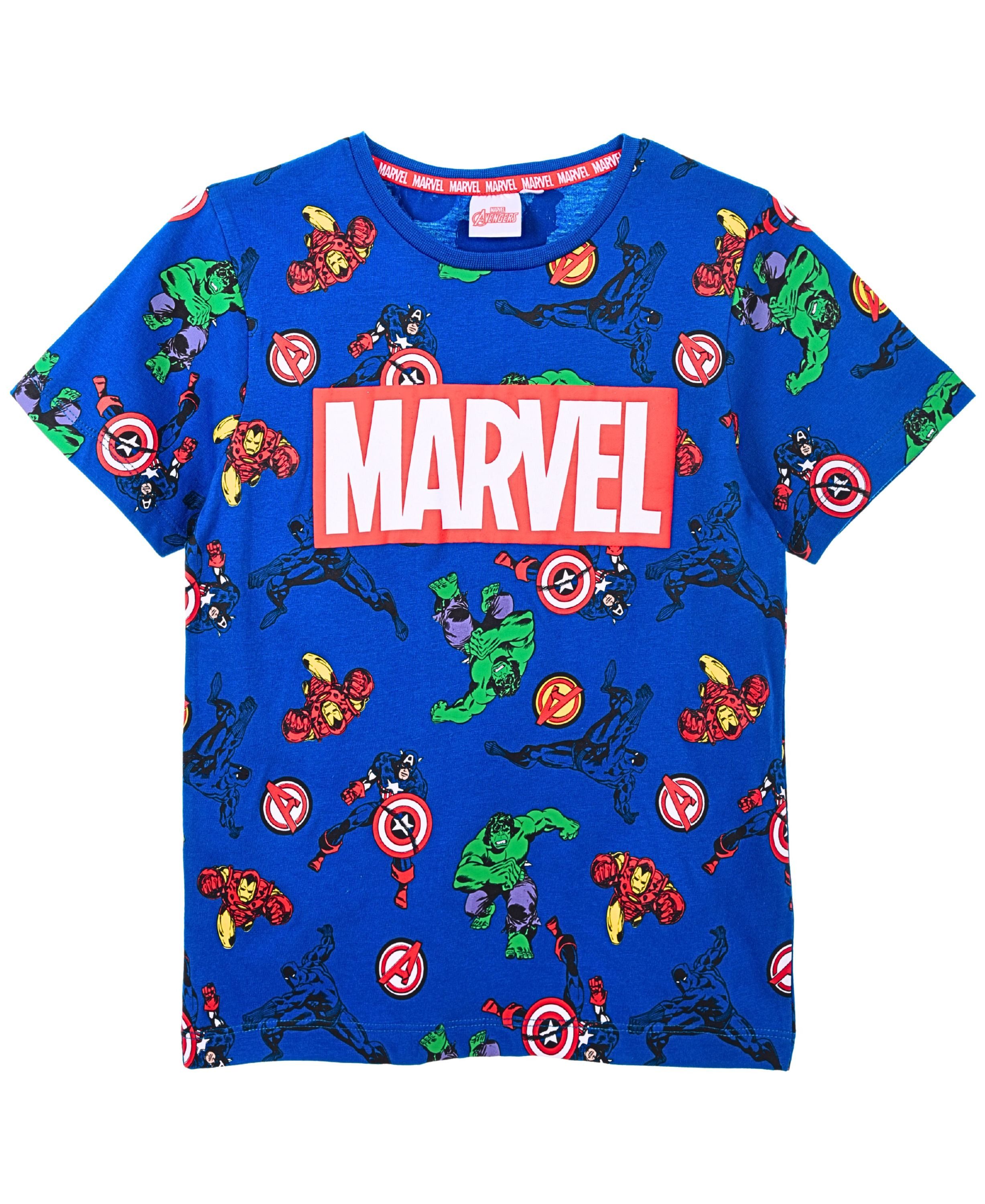 MARVEL T-Shirt Avengers Kinder Kurzarmshirt aus Baumwolljersey Gr.104 - 140 cm