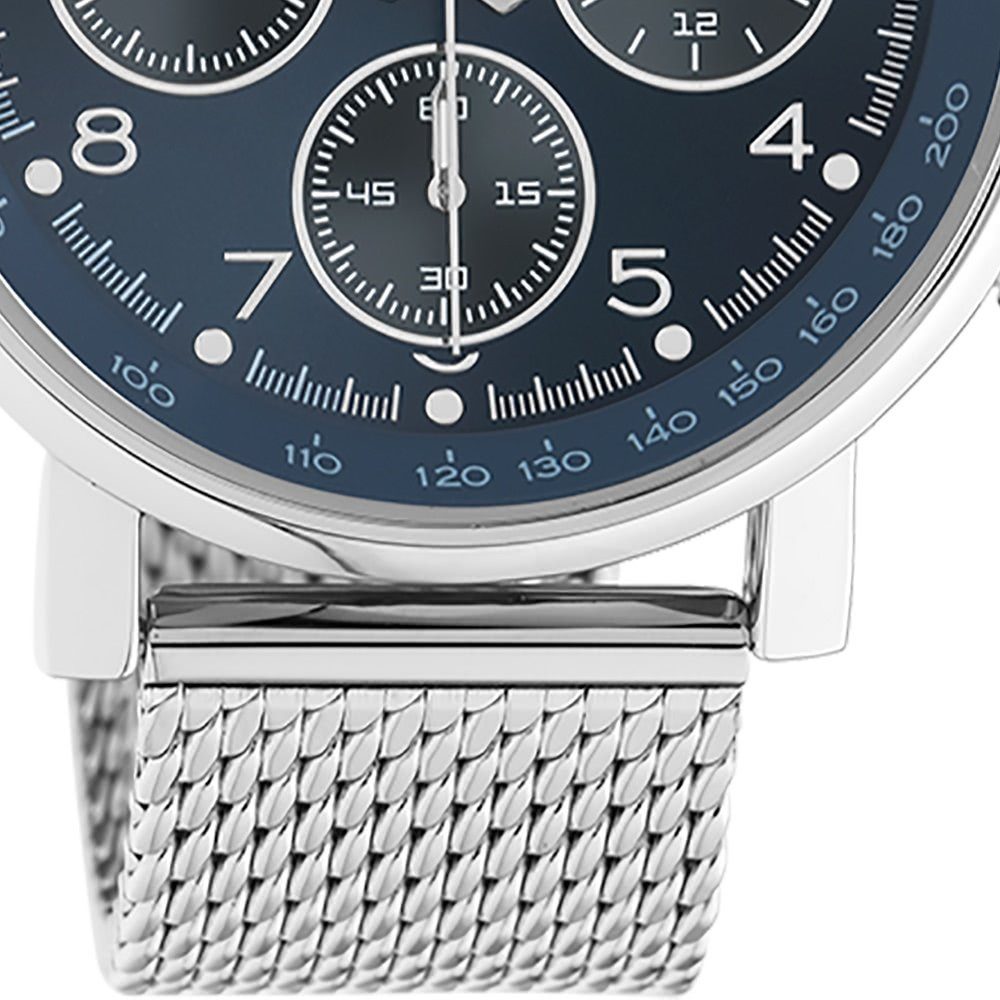 OOZOO Quarzuhr Oozoo Unisex Armbanduhr silber Analog, (Analoguhr), Damen, Herrenuhr rund, groß (ca. 42mm) Edelstahlarmband, Casual-Style
