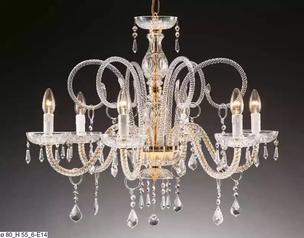 JVmoebel Kronleuchter Kristall-Deckenleuchte in elegantem Design mit Glanzfinish, Leuchtmittel wechselbar, Made in Italy