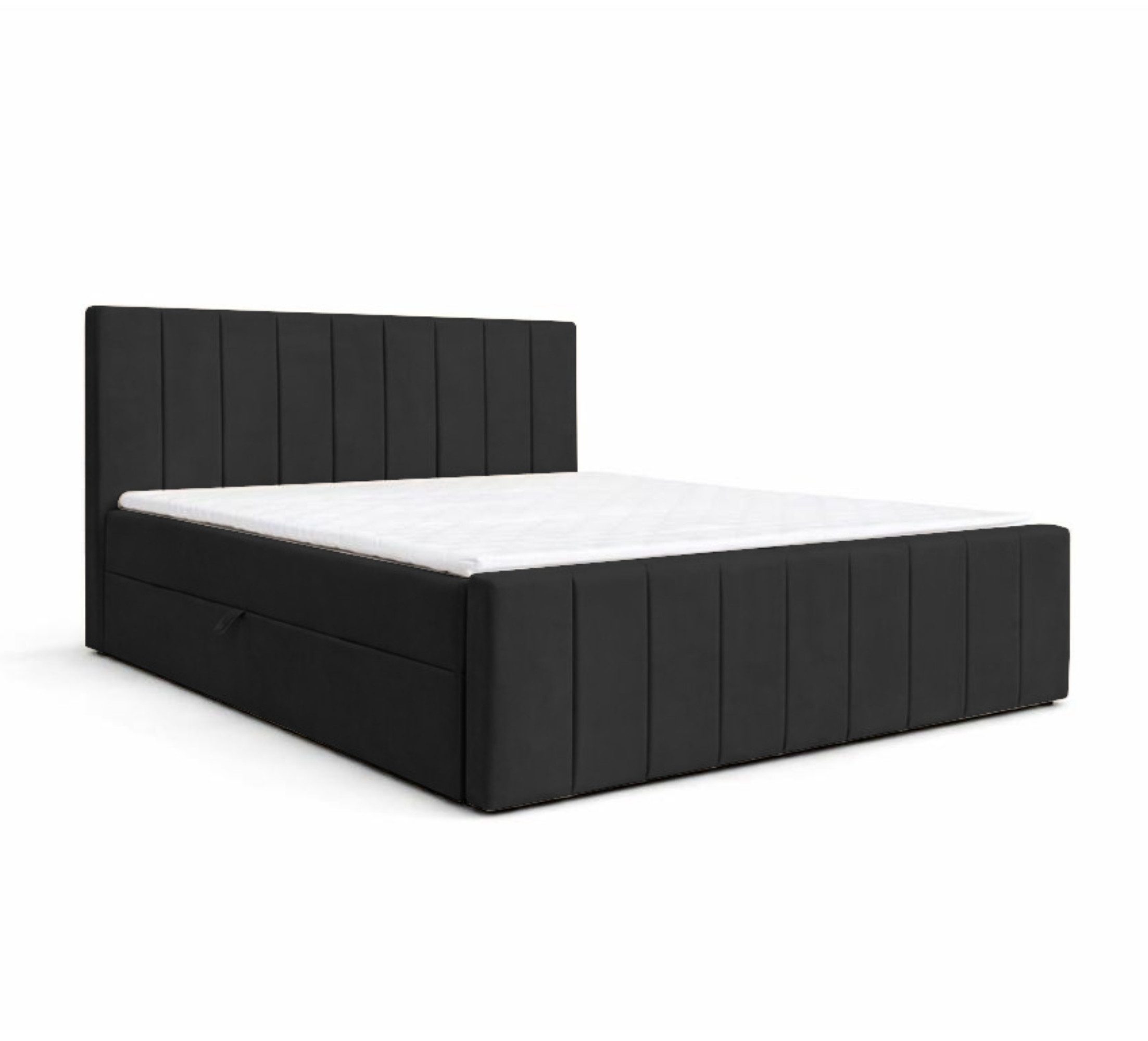 MOEBLO Boxspringbett BETT 01 BIS (Bonell, Topper, modernes Velours-Design mit Steppung & Stauraum, Doppelbett gepolstertes Kopfteil mit Bettkasten Boxspringbett, aus Samt, Polsterbett Kontinentalbett, dekorativem Kopfteil, aus Samt), Boxspring, - (BxHxT):144/164/184x113x223 cm