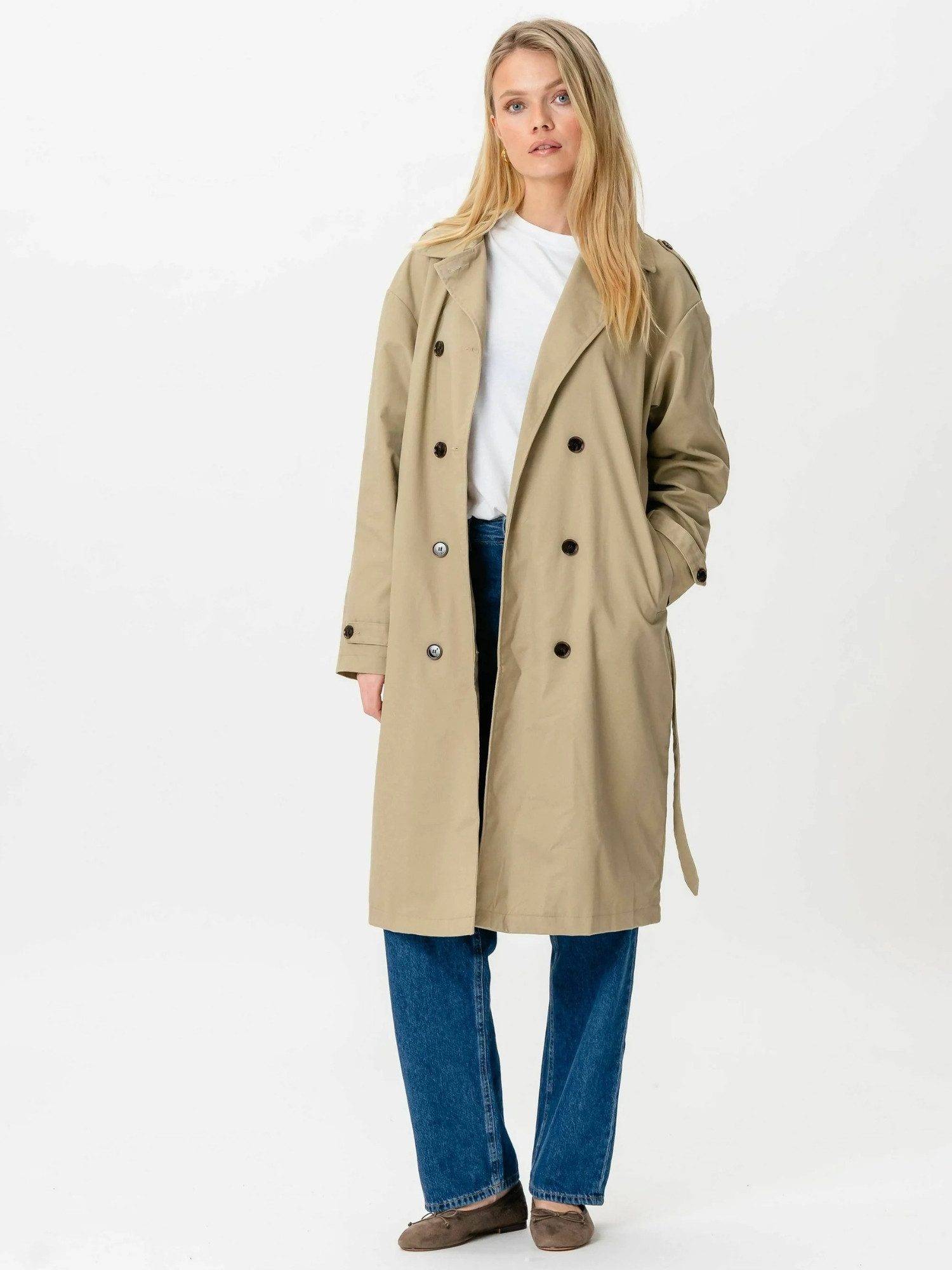 TEESHOPPEN Kurzmantel TEESHOPPEN Coat Linea Trenchcoat – Bild 3 von 5