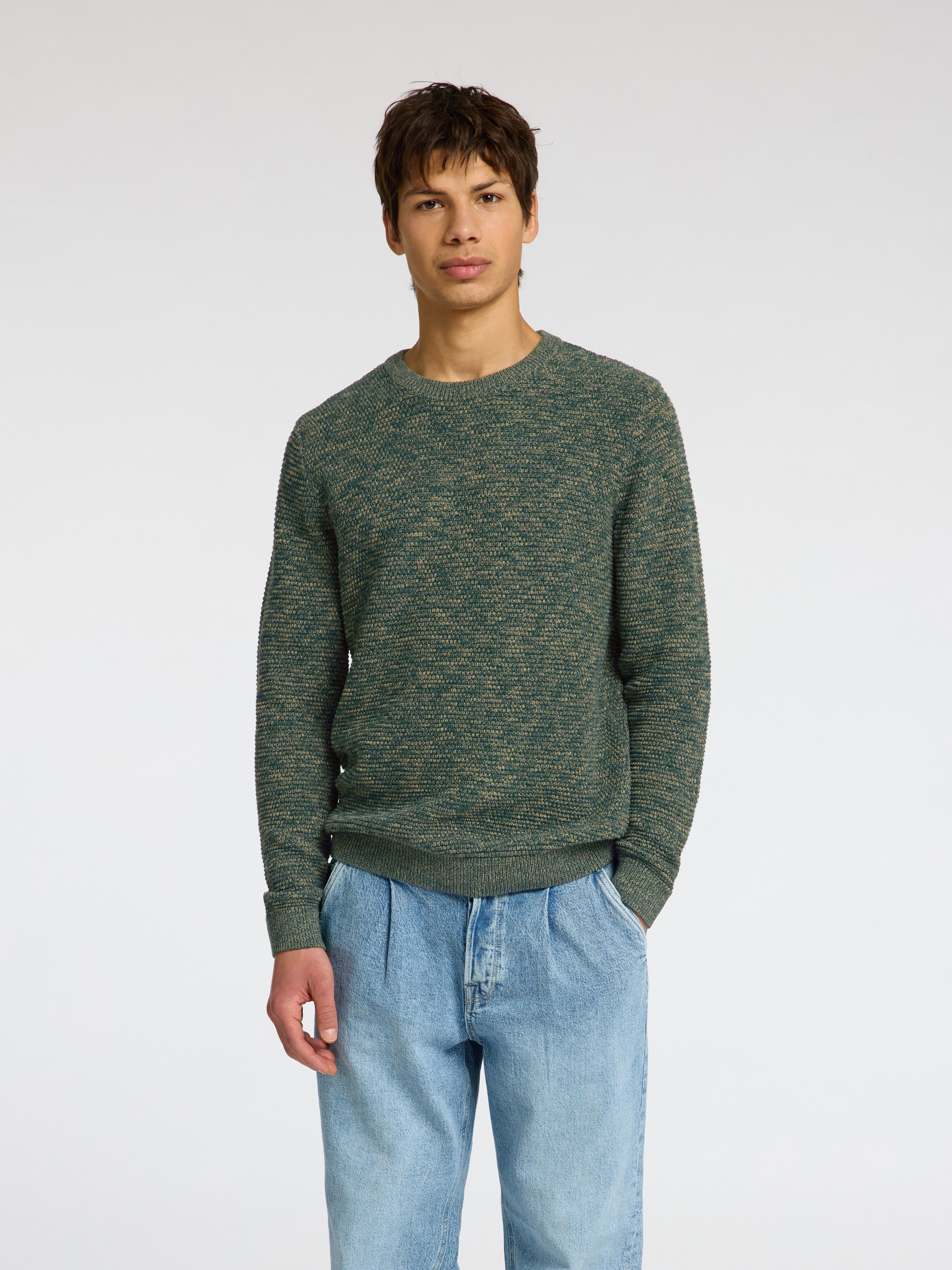 Selected Rundhalspullover SLHVINCE LS KNIT BUBBLE CREW NECK NOOS günstig online kaufen