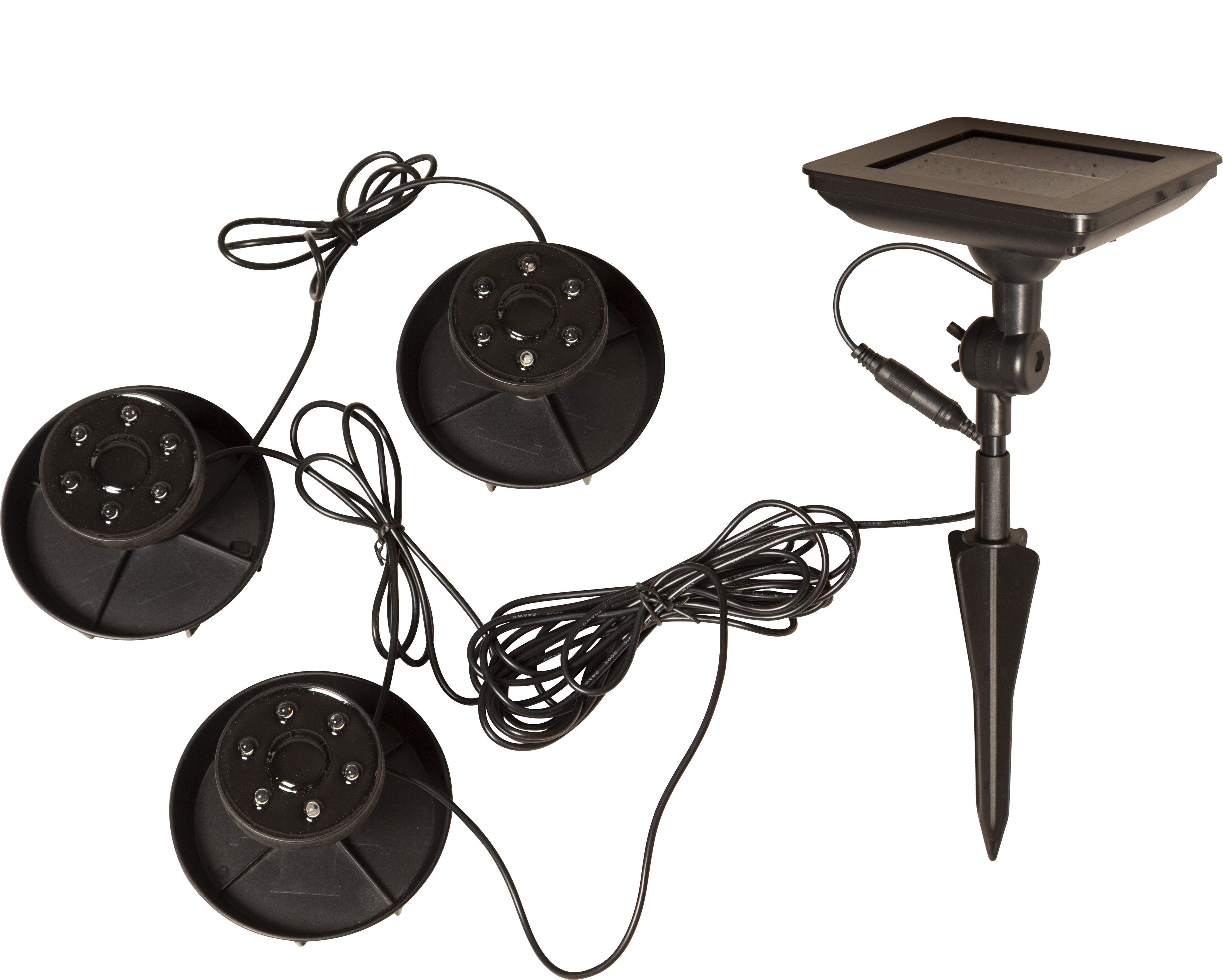 STAR TRADING LED Solarleuchte Solar-Dekoration Wasserlicht, Tageslichtsensor, LED fest integriert, Tageslichtweiß, Dämmerungssensor, 3er-Set, Unterwassereinsatz bis max 1m