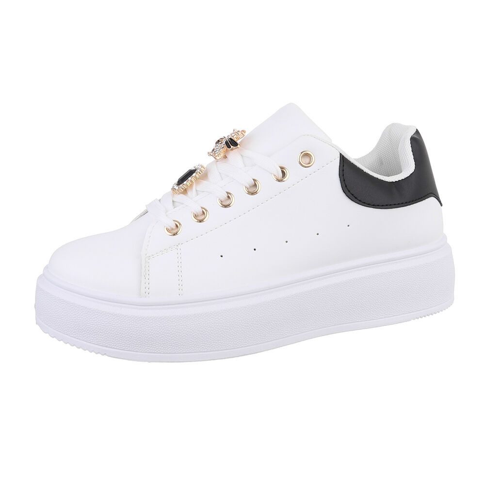 Ital-Design Damen Low-Top Freizeit Sneaker (86706321) Keilabsatz/Wedge Sneakers Low in Weiß