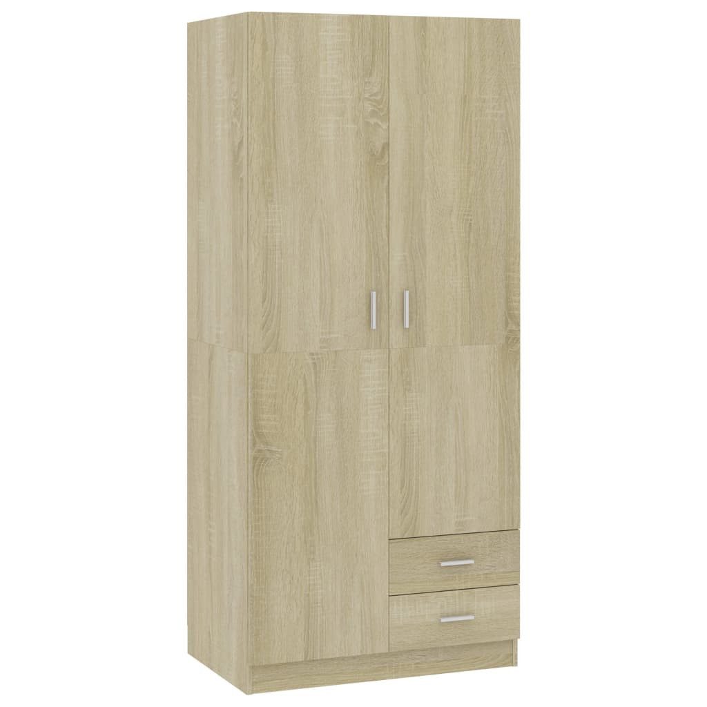 vidaXL Kleiderschrank NA Kleiderschrank Drehtürenschrank Mehrzweckschrank Sonoma Eiche 80x52