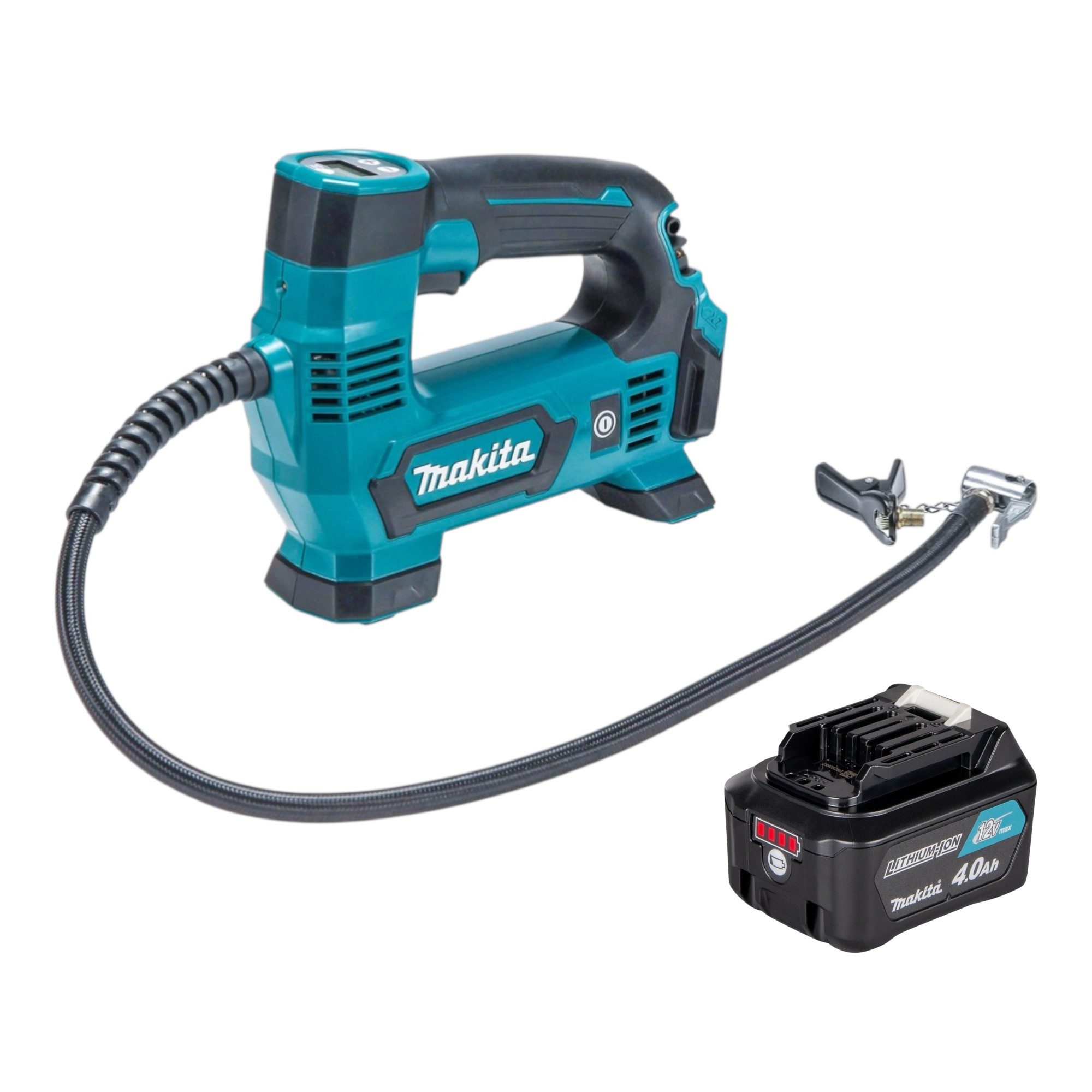 Makita Akku-Handkompressor MP 100 DM1 Kompressor 12 V max. 8,3 bar + 1x Akku 4,0 Ah - ohne Lader
