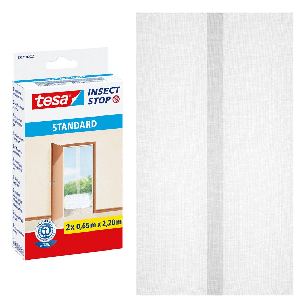 Insektenschutz-Tür Insect Stop Standard Fliegengitter für Türen - 2x 0.65 m : 2.2 m