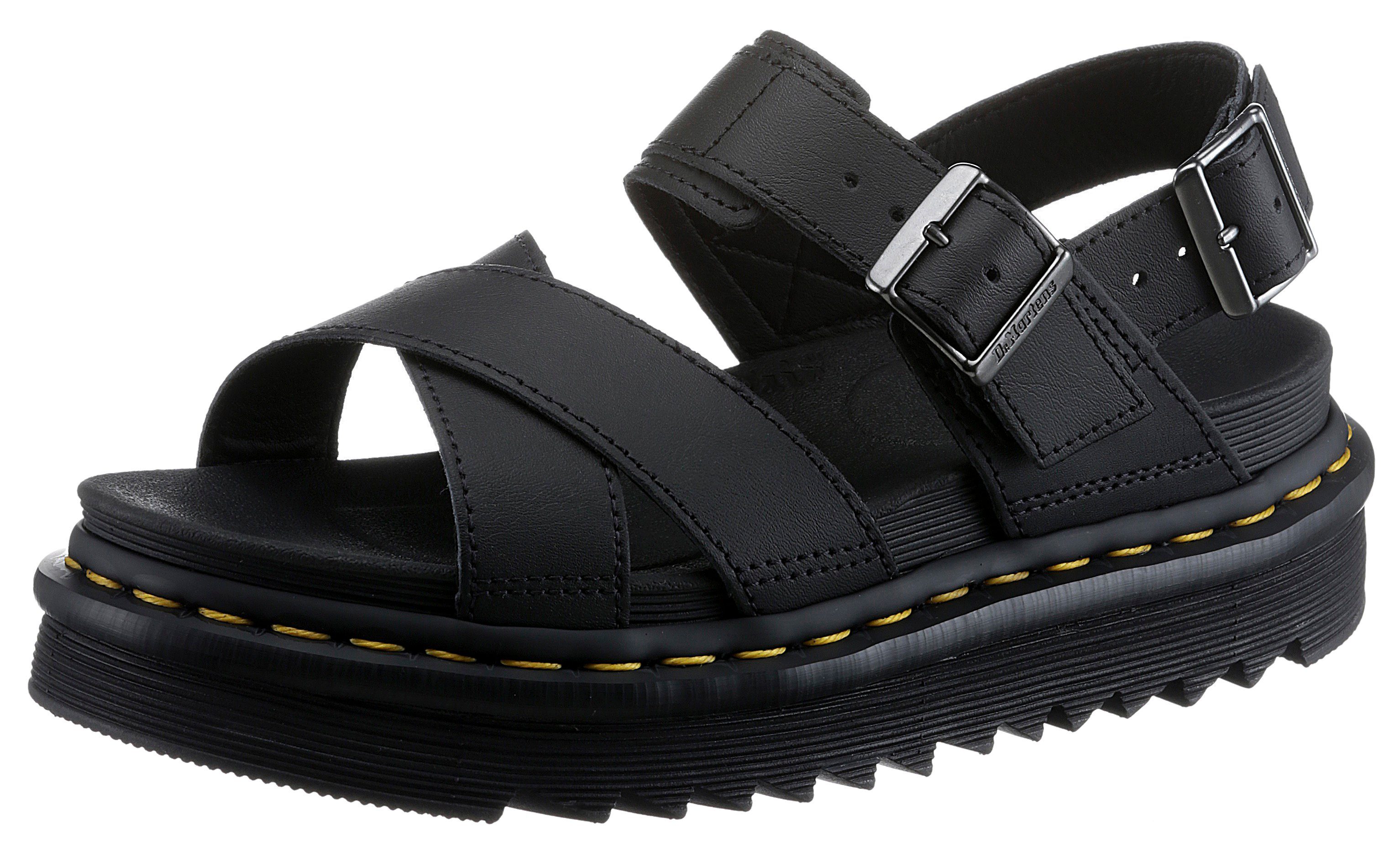 DR. MARTENS Voss Li Sandale Sommerschuh Sandalette Plateauabsatz mit verstellbaren Schnallen Obermaterial aus wertigem Leder
