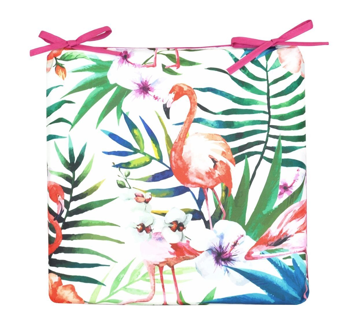 Effekt, 40x40cm Stuhlkissen Wasserfest, Sitzkissen, Motiv Stuhlkissen Wende Outdoor Innen Außen Flamingo Kissen & Gartenkissen, Robust, Lotus Lounge JACK JACK