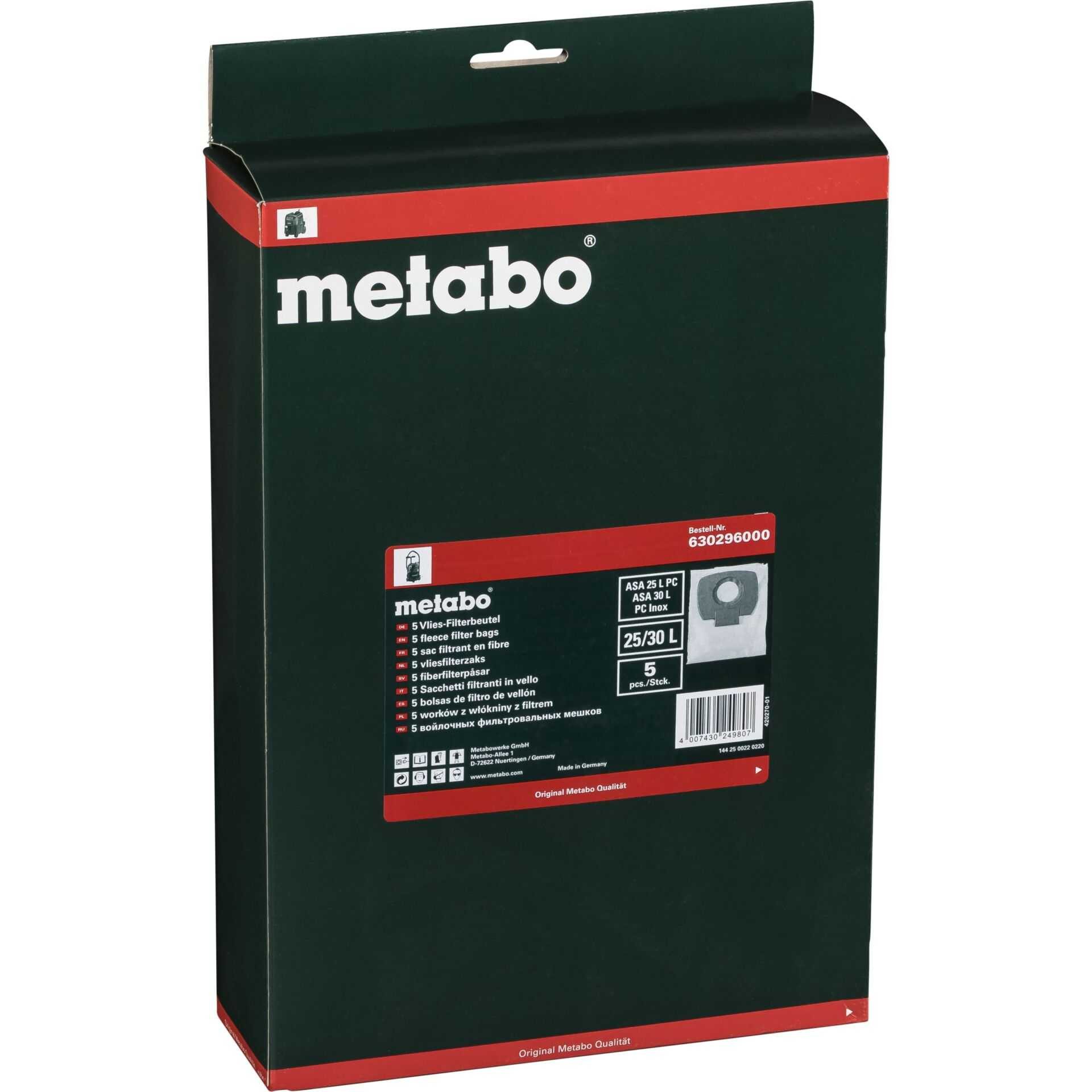Akku-Multifunktionswerkzeug Metabo 5 Vlies-Filterbeutel 25 l