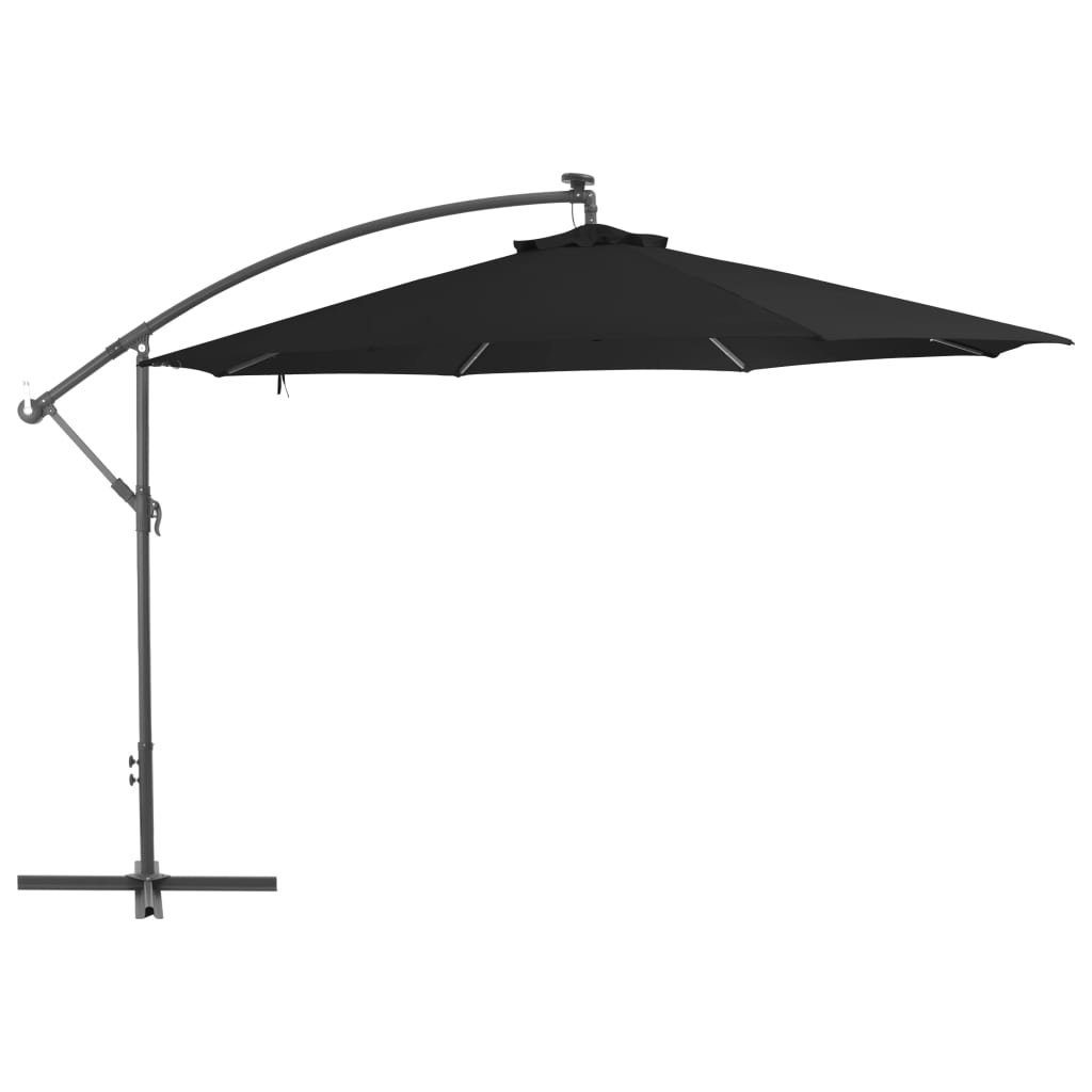 furnicato Sonnenschirm Ampelschirm mit Aluminium-Mast 350 cm Schwarz, LxB: 350x100 cm