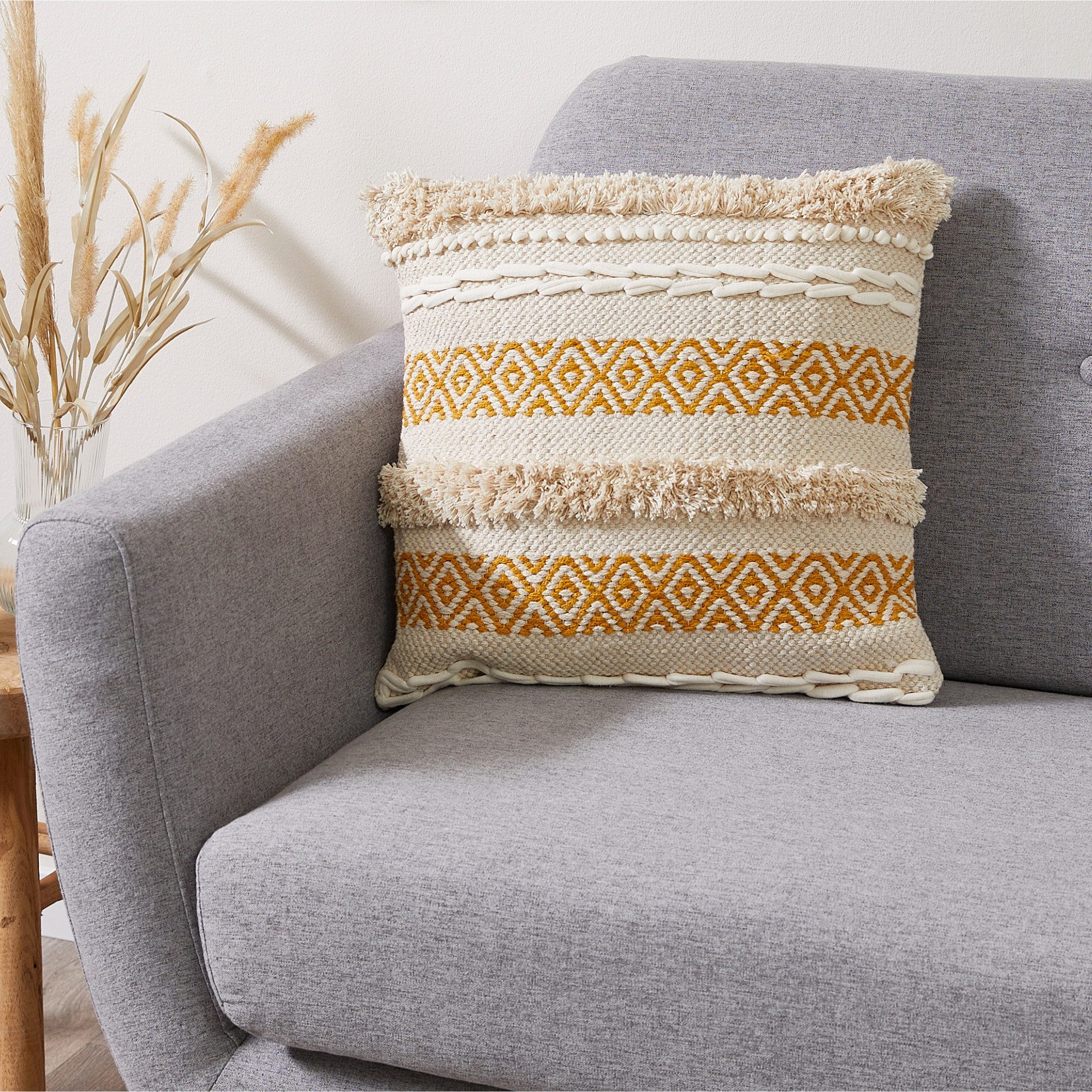 Andiamo Dekokissen Livia, Ethnomuster, gestreift, Kissenhülle mit Füllung, eckig, 45x45 cm