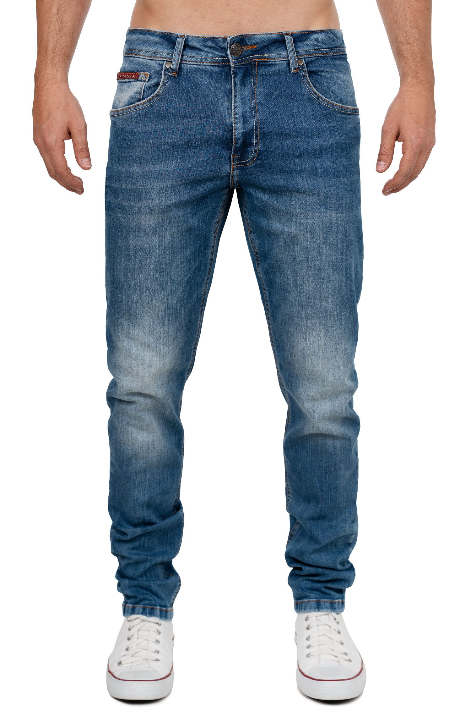 Cipo & Baxx Bikerjeans Herren Slim Fit Hose Stonewashed BA-CD820 Stylisches günstig online kaufen