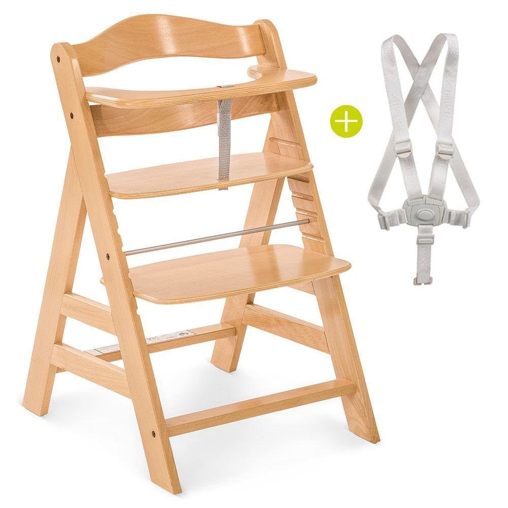 (Set, Aufsatz Newborn Hochstuhl Alpha höhenverstellbar für mit Babystuhl St), Set - Holz Plus Neugeborene 4 ab Hauck Natur Geburt