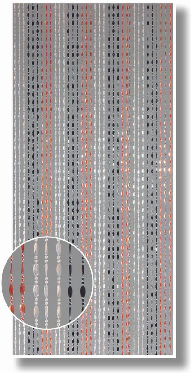 CONACORD Perlenvorhang Decona Jasmin Perlenvorhang bunt, Hakenaufhängung, halbtransparent, 90 x 200 cm, Kunststoff - hohe Strangdichte