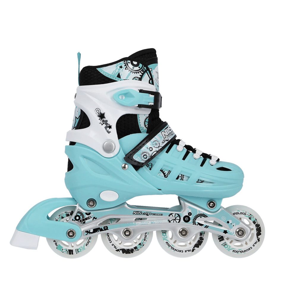 NILS EXTREME Inlineskates Kinderinliner Rollschuhe Schlittschuhe, (Spar-Set, 2-St., 31-34), 4in1, größenverstellbar, austauschbare Kufe