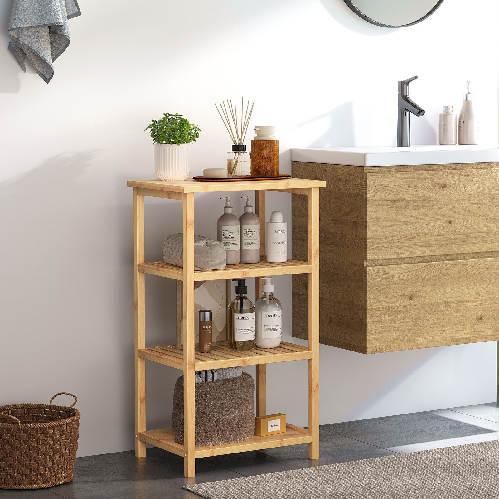 NAIMP Badregal stehend Badezimmer Regal, Standregal günstig online kaufen