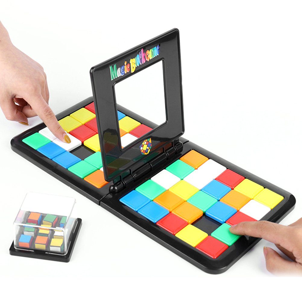 kinspi Lernspielzeug Zauberwürfel Spiel-Magic Block Game-Brettspiel für  Zwei-Sequenzielle