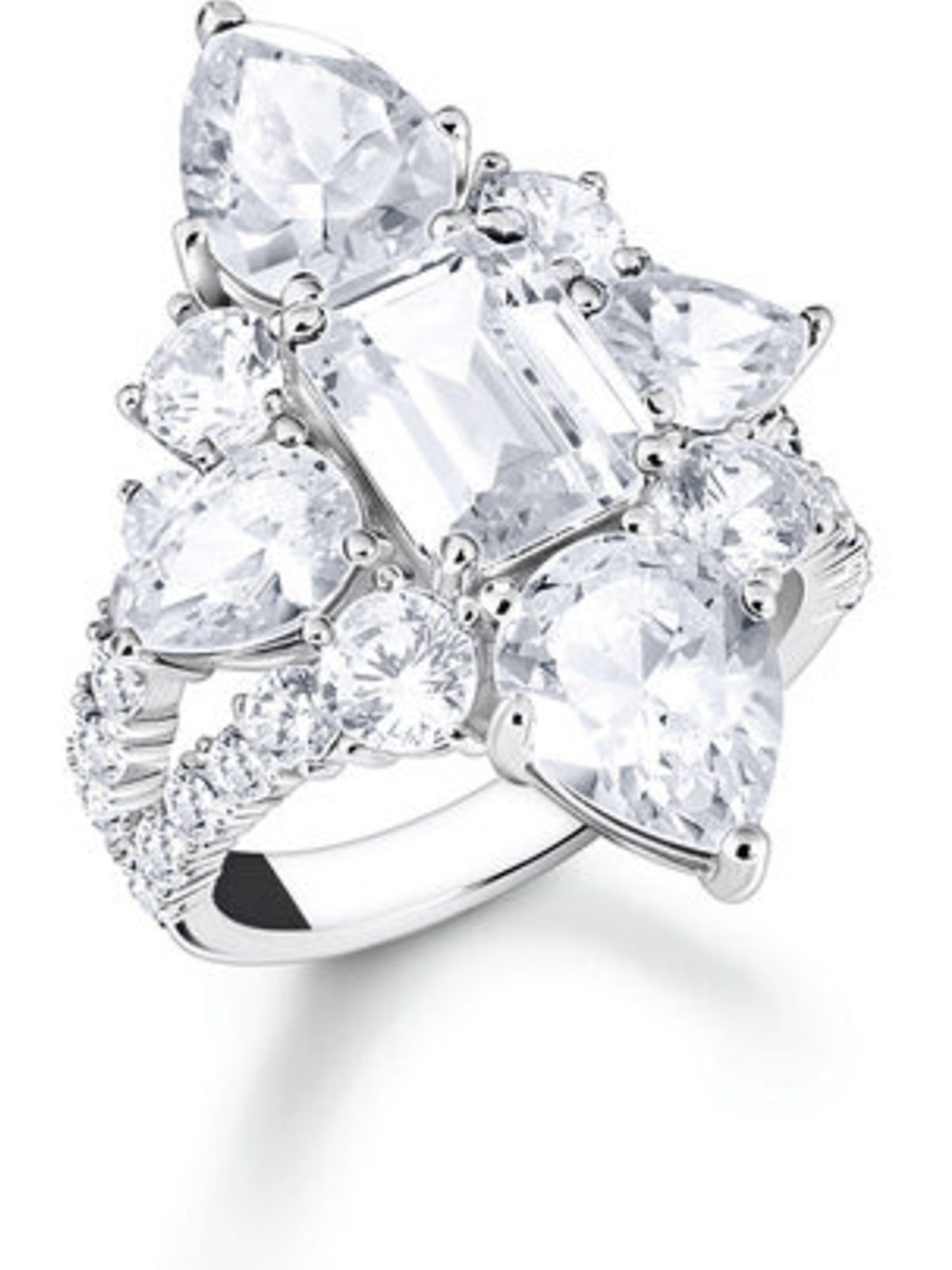 THOMAS SABO Fingerring Thomas Sabo Damen-Damenring 925er Silber Zirkonia, Zirkonia