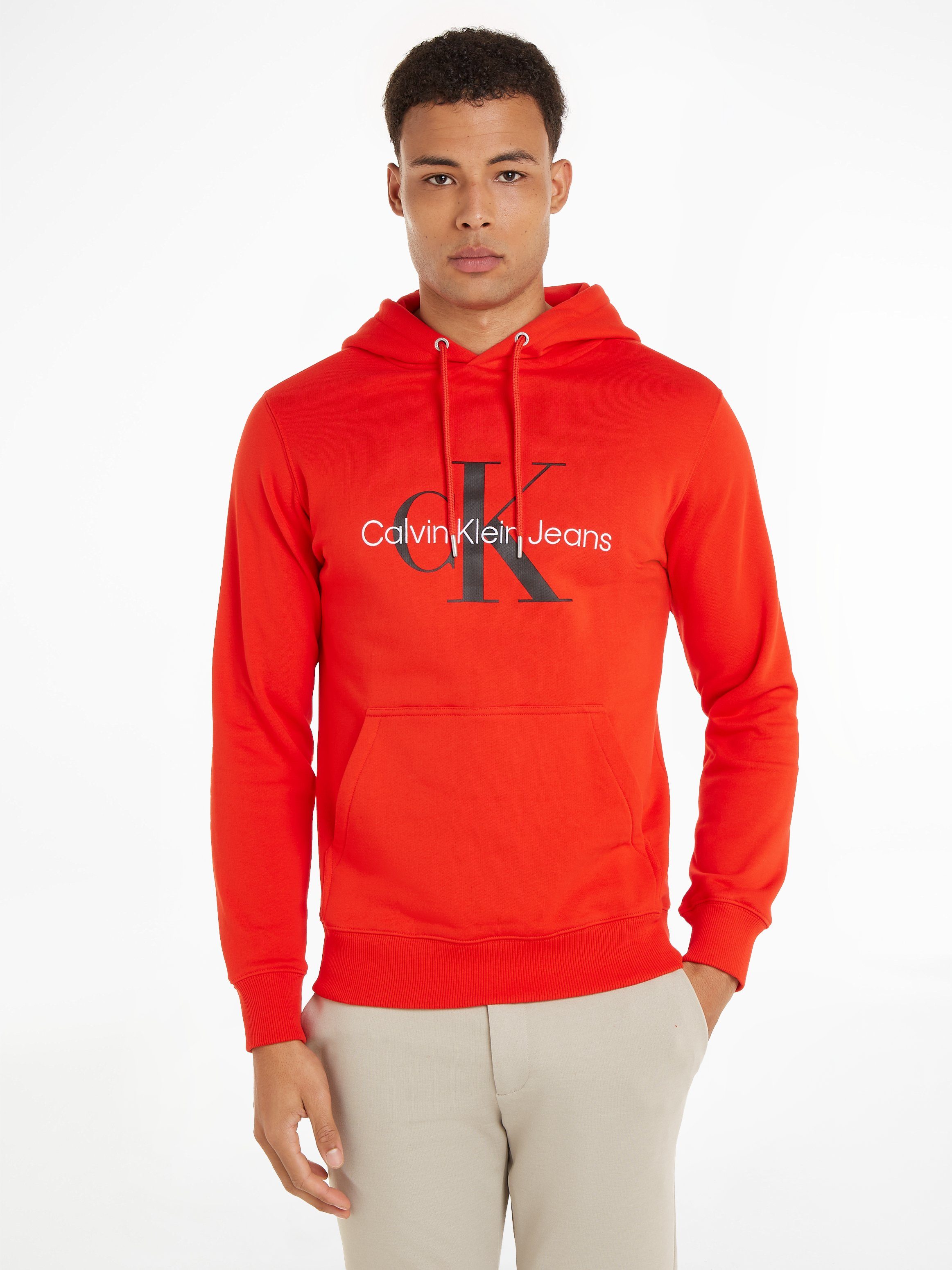 Calvin Klein Jeans Kapuzensweatshirt SEASONAL MONOLOGO REGULAR HOODIE mit Logodruck und Stickerei