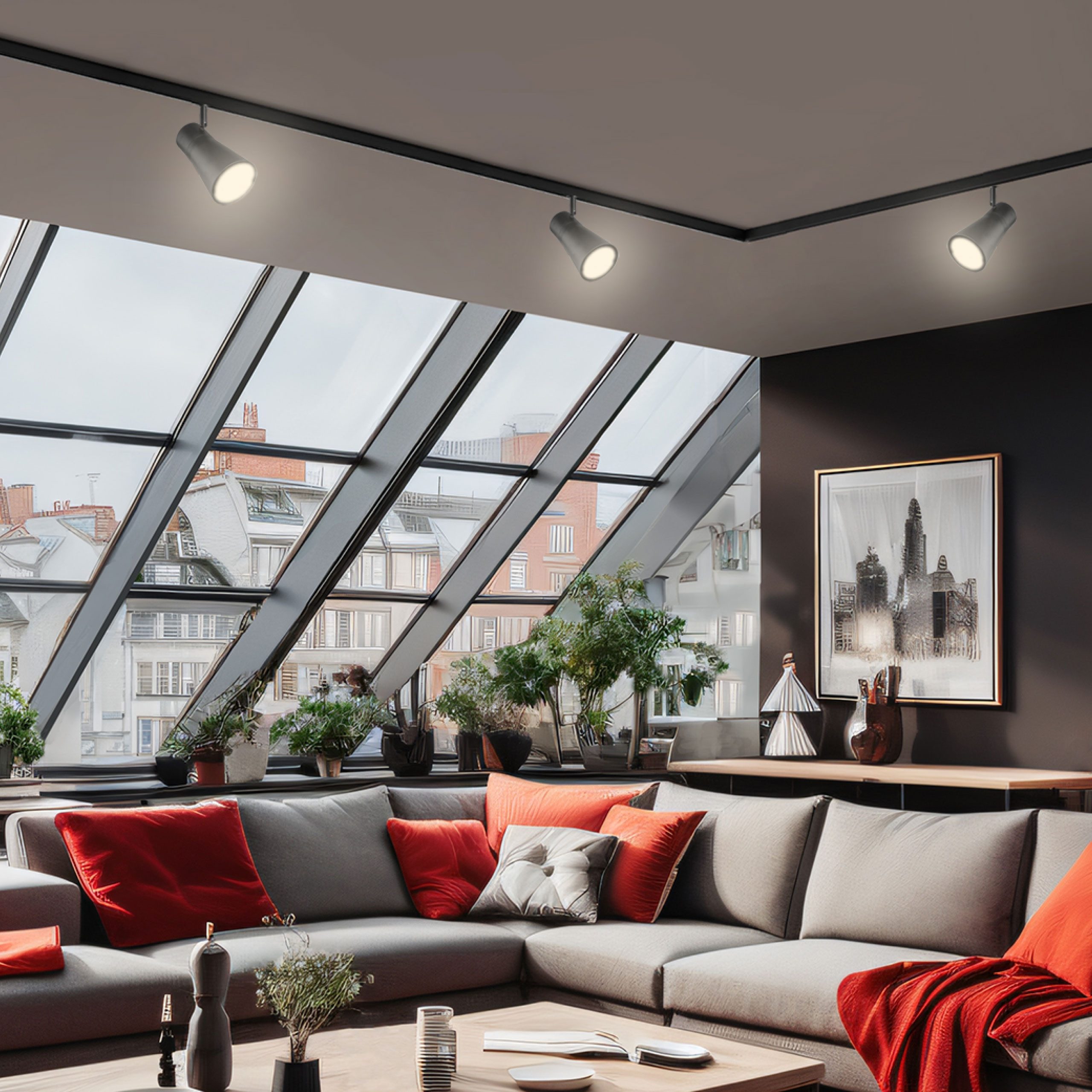 Schienensystem-Leuchten 3-Phasen Stromschienenstrahler GU10 Spot 230V IP20 max.10W schwarz