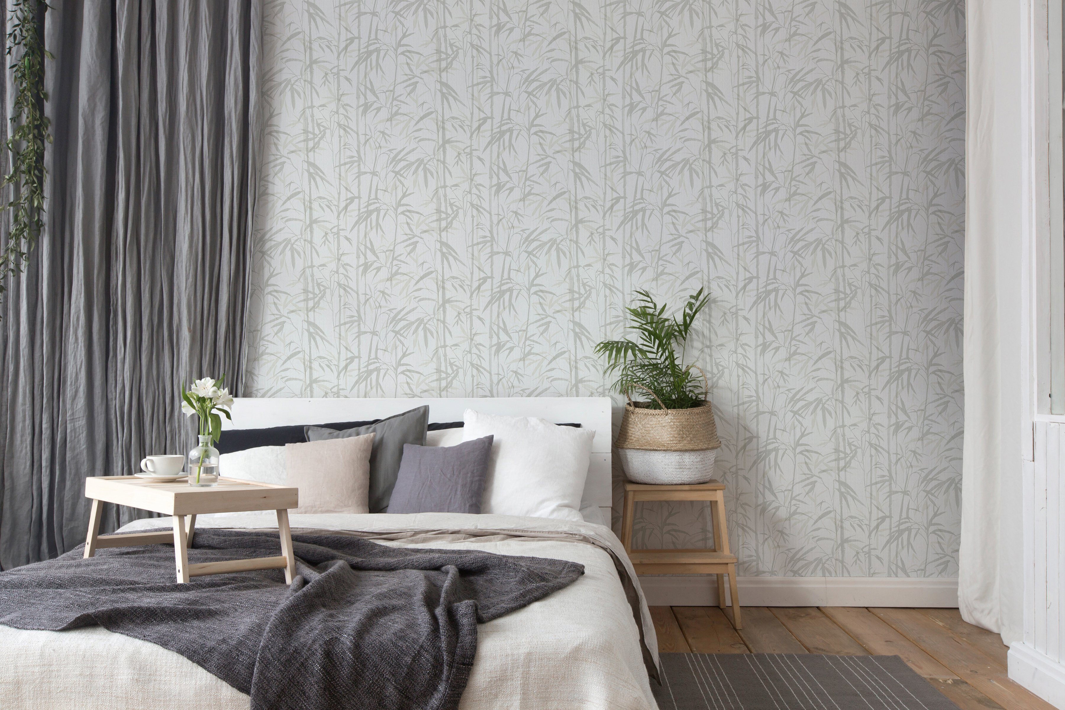METROPOLIS BY MICHALSKY LIVING Vliestapete Change is good, Bold Bamboo, leicht strukturiert, botanisch, floral, tropisch, Designertapete Tapete Bambus Tapeten Wohnzimmer Schlafzimmer Küche