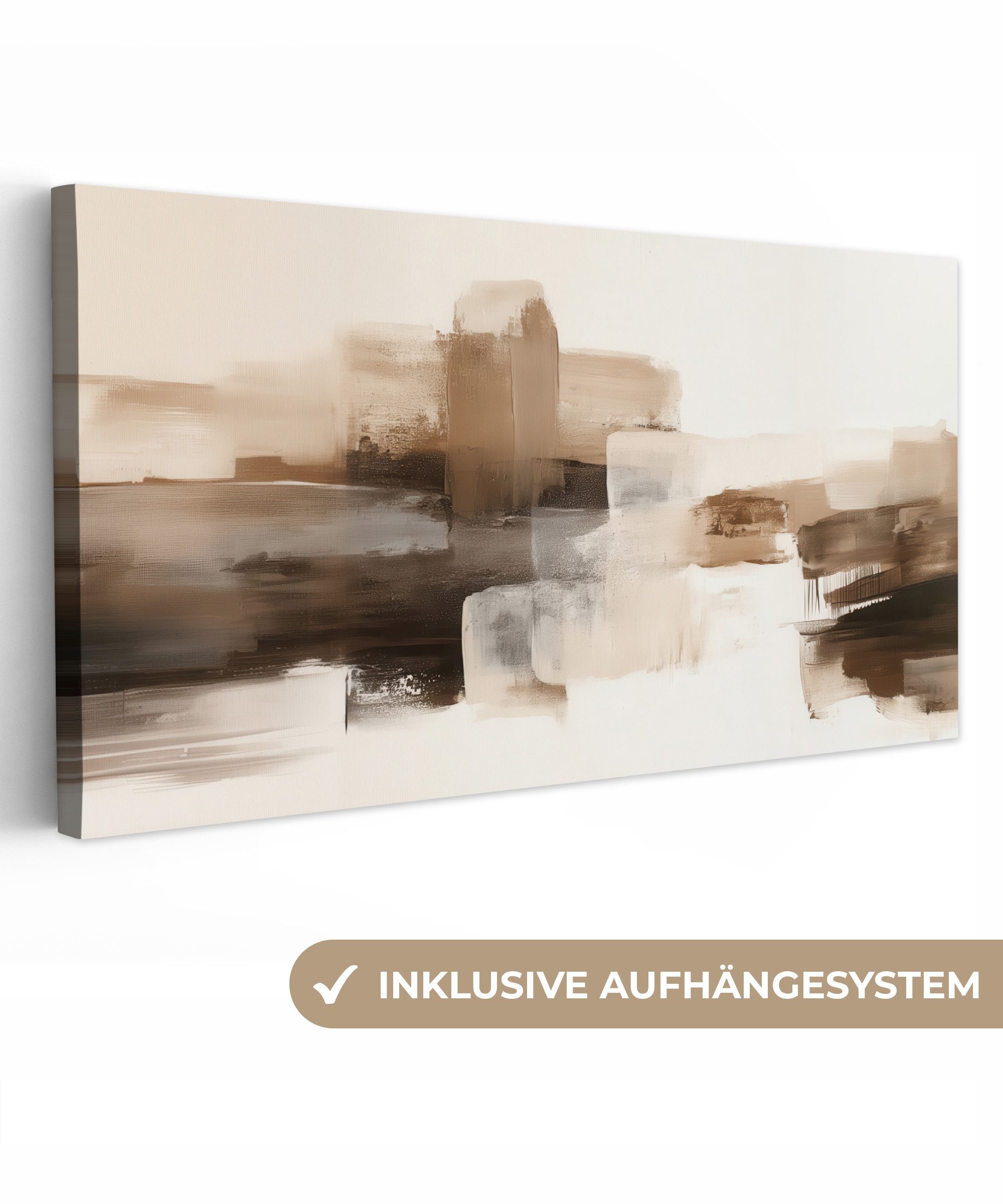 OneMillionCanvasses® Leinwandbild Panorama Pinselstriche - Abstrakte günstig online kaufen