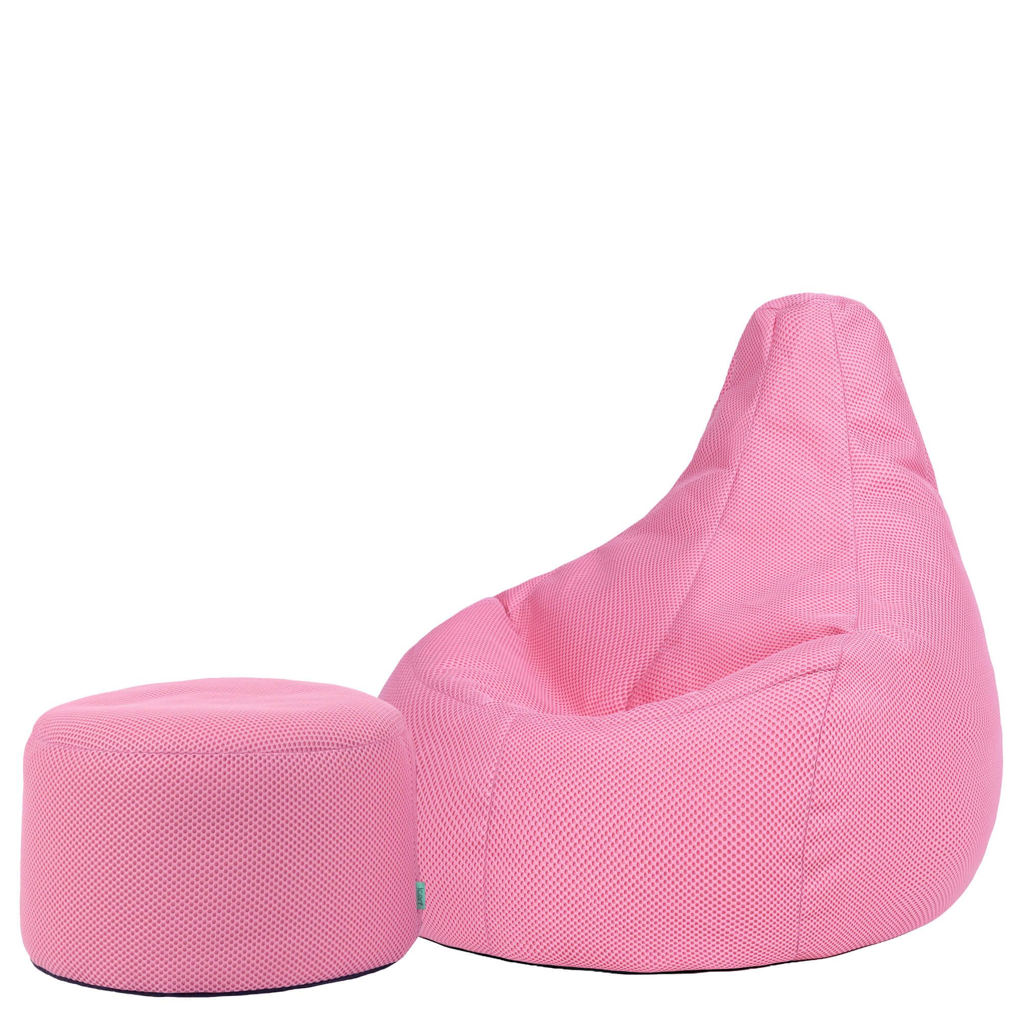 icon Sitzsack Liegesessel mit Hocker Gaming XXL aus Techmesh „Dalton“ (Spar-Set, 1 x Sitzsack, 1 x Fußhocker), Sitzsack XXL, Gaming Sitzsack, Made in Germany, für Erwachsene