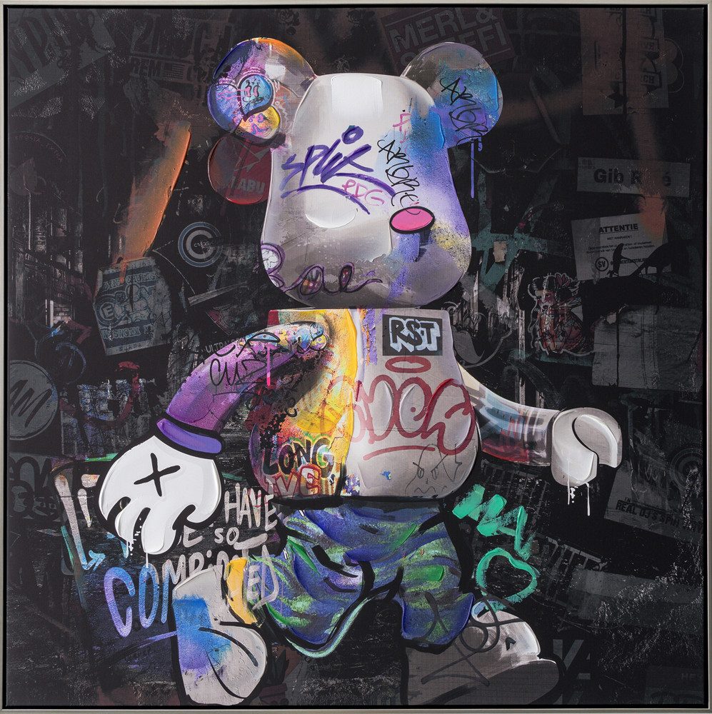 ArtUniverse Gemälde Comic Art "Busy Bear" 102,5x102,5 cm, Street Art