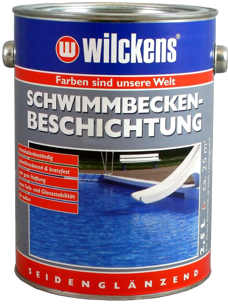 Wilckens Farben Lack, Schwimmbecken-Beschichtung 2,5l poolblau
