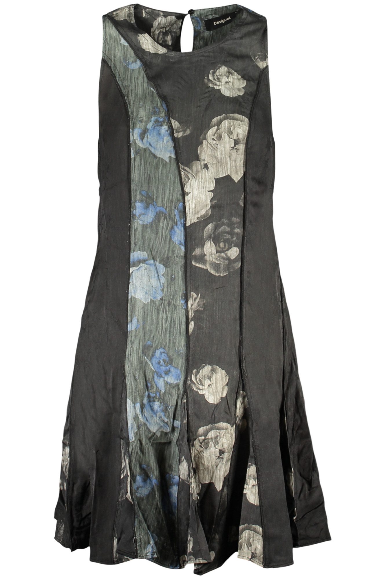 Desigual Partykleid Stylisches Schwarzes Damenkleid mit Muster und Kontrastdetails
