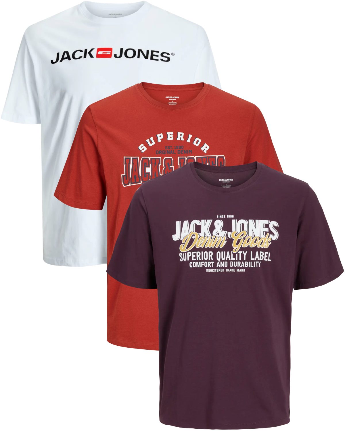Jack & Jones PlusSize Print-Shirt (Spar-Set, 3er-Pack) Big Size Shirt Übergrößen Shirt